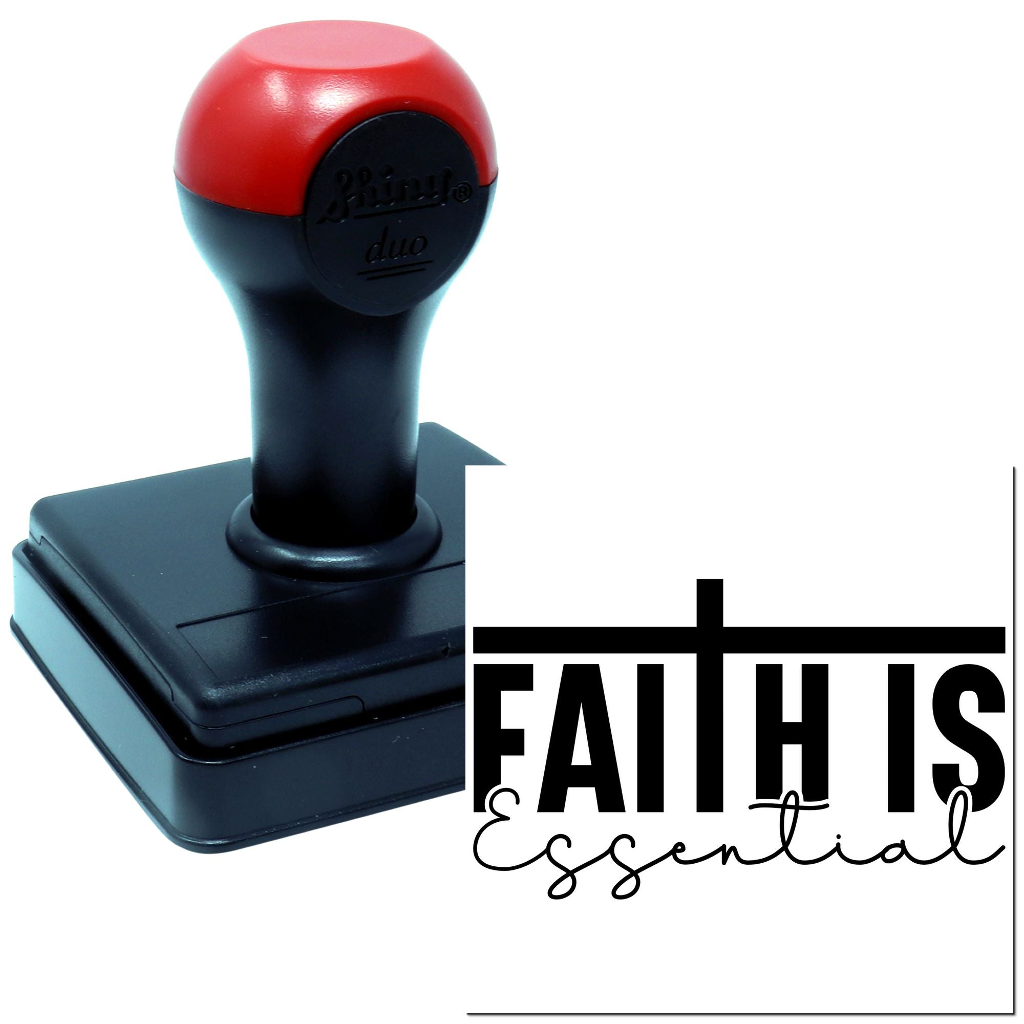 Duo Faith Is Essential Cross Design Hand Stamp