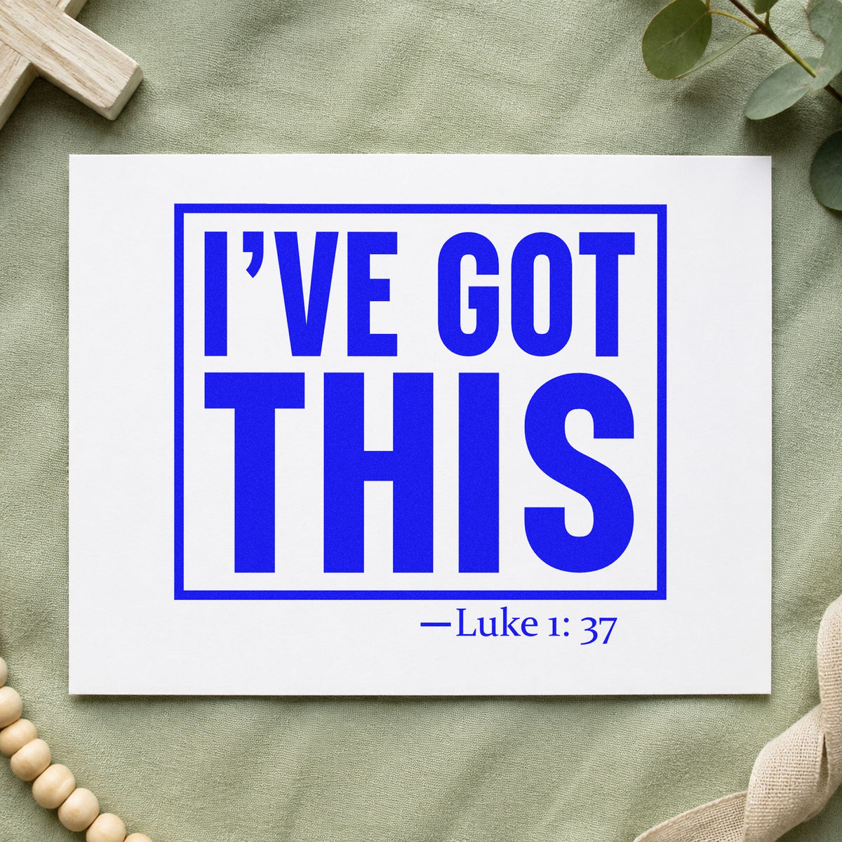 I've Got This craft stamp imprinted in blue ink on paper, a design suited to nurse graduation gifts.
