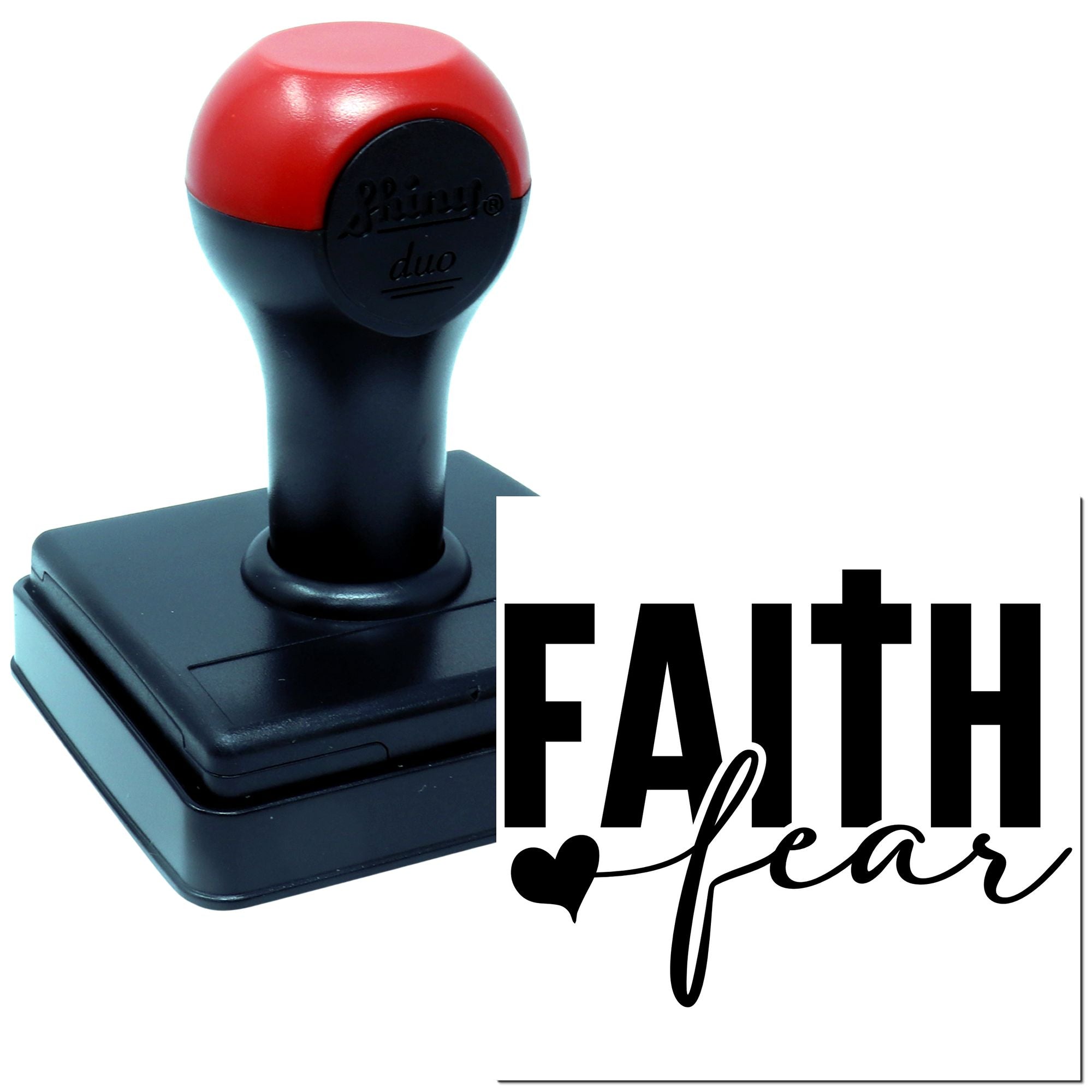 Duo Faith Over Fear With Heart Hand Stamp