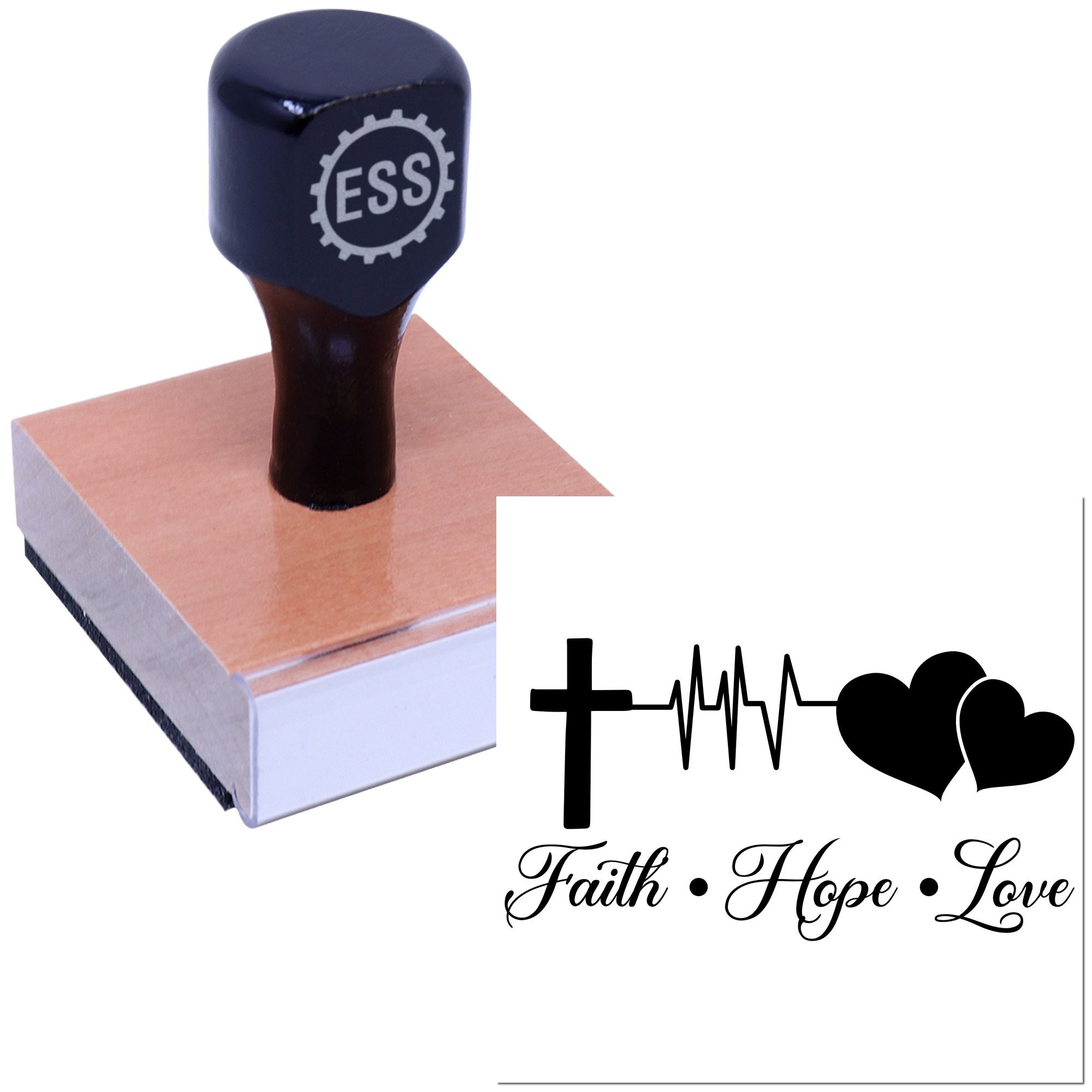 Cross Beats Love Crafting Rubber Stamp