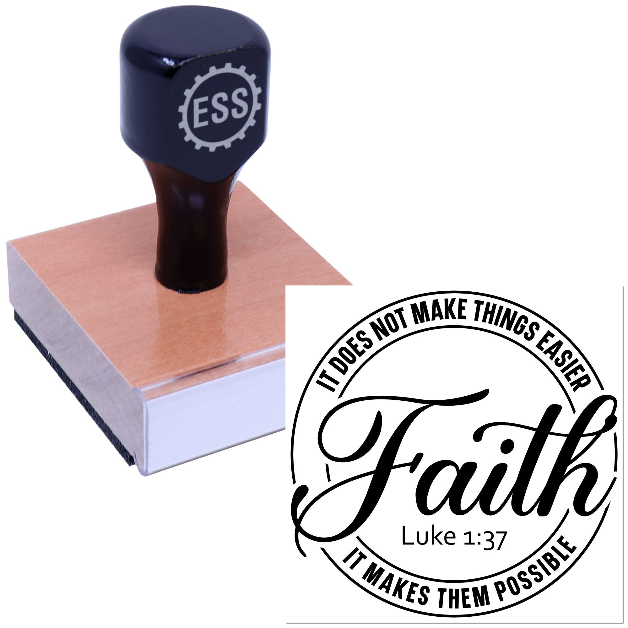 Possible Through Faith Card Rubber Stamp