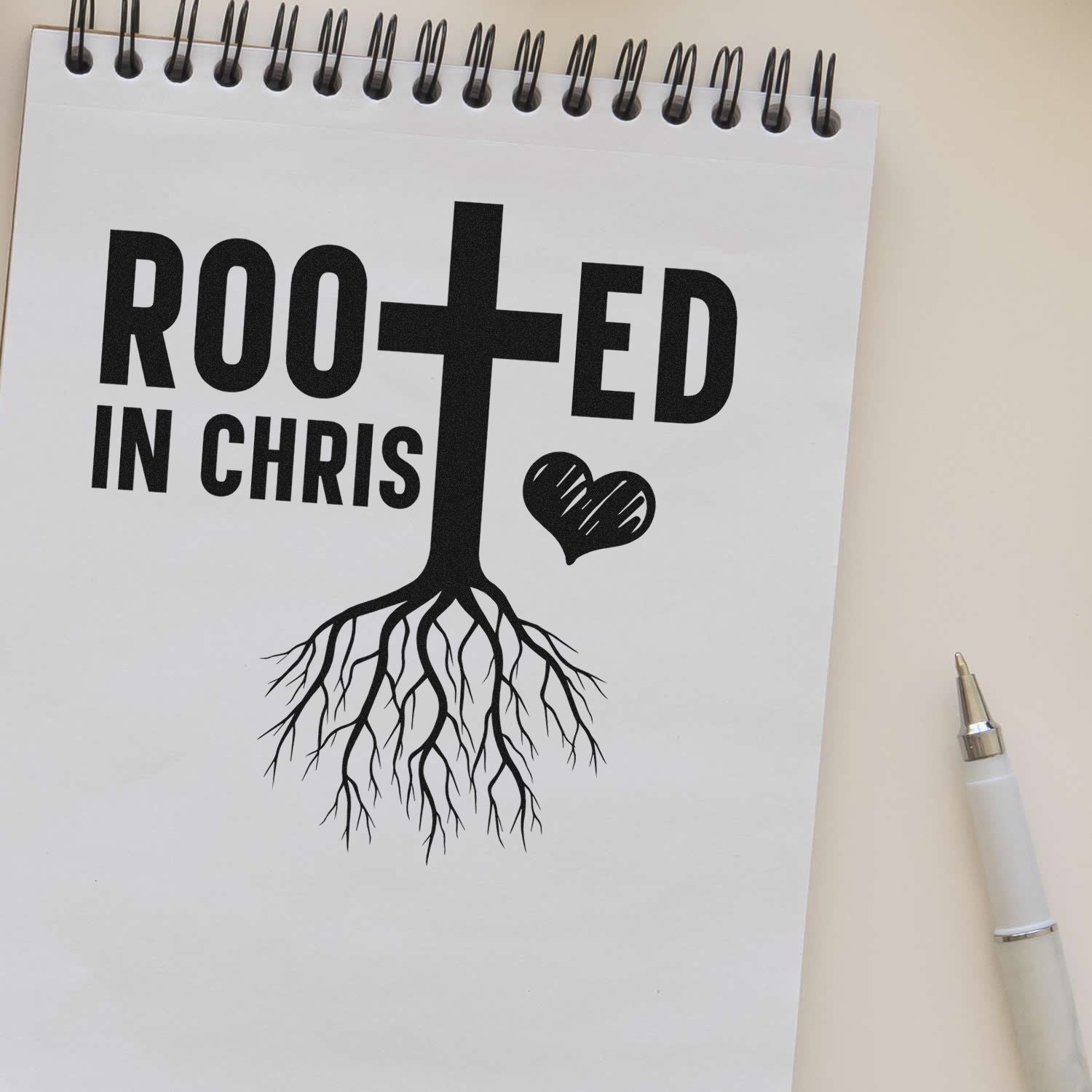Duo Rooted In Christ Cross Roots Hand Stamp