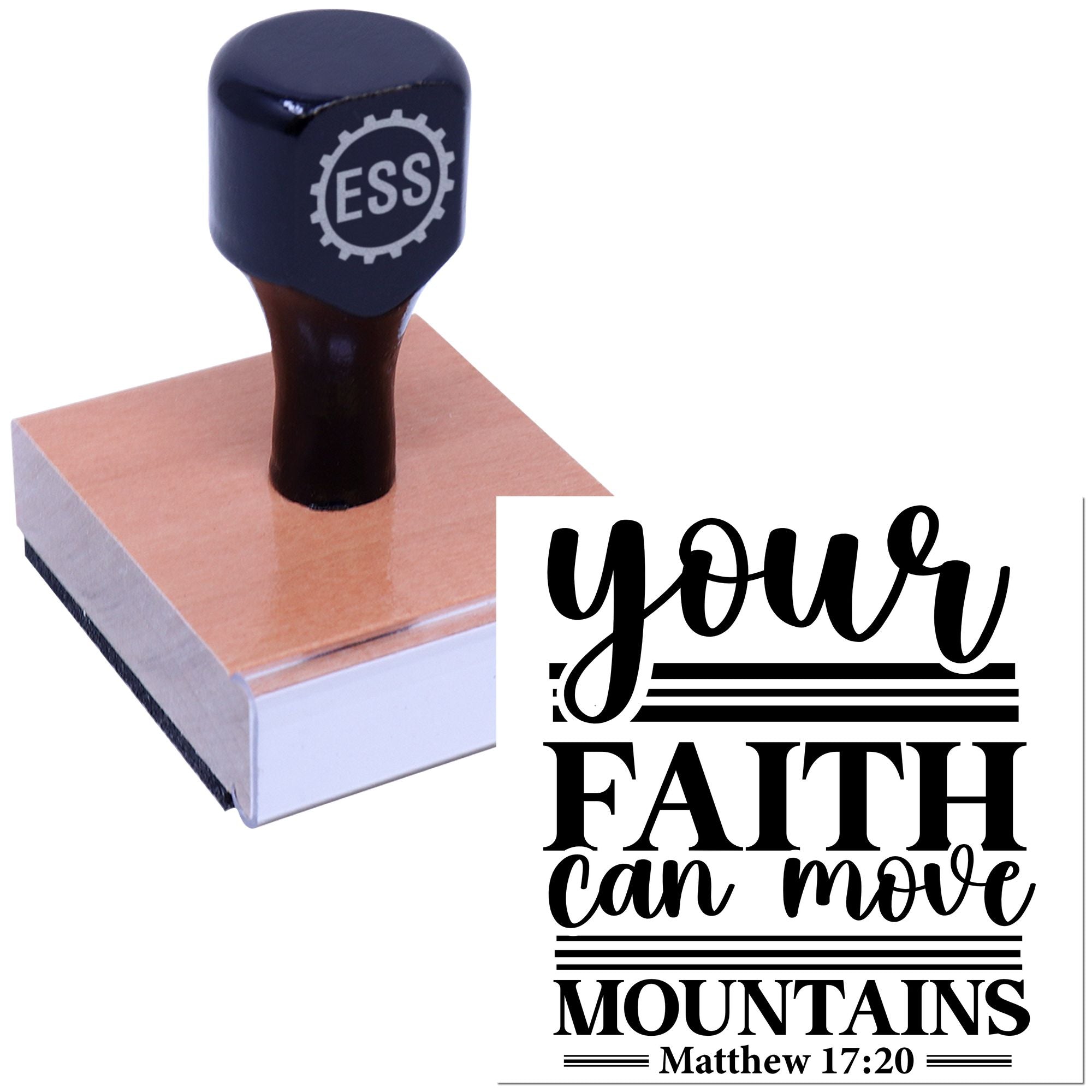 Faith Moves Mountains Paper Goods Rubber Stamp