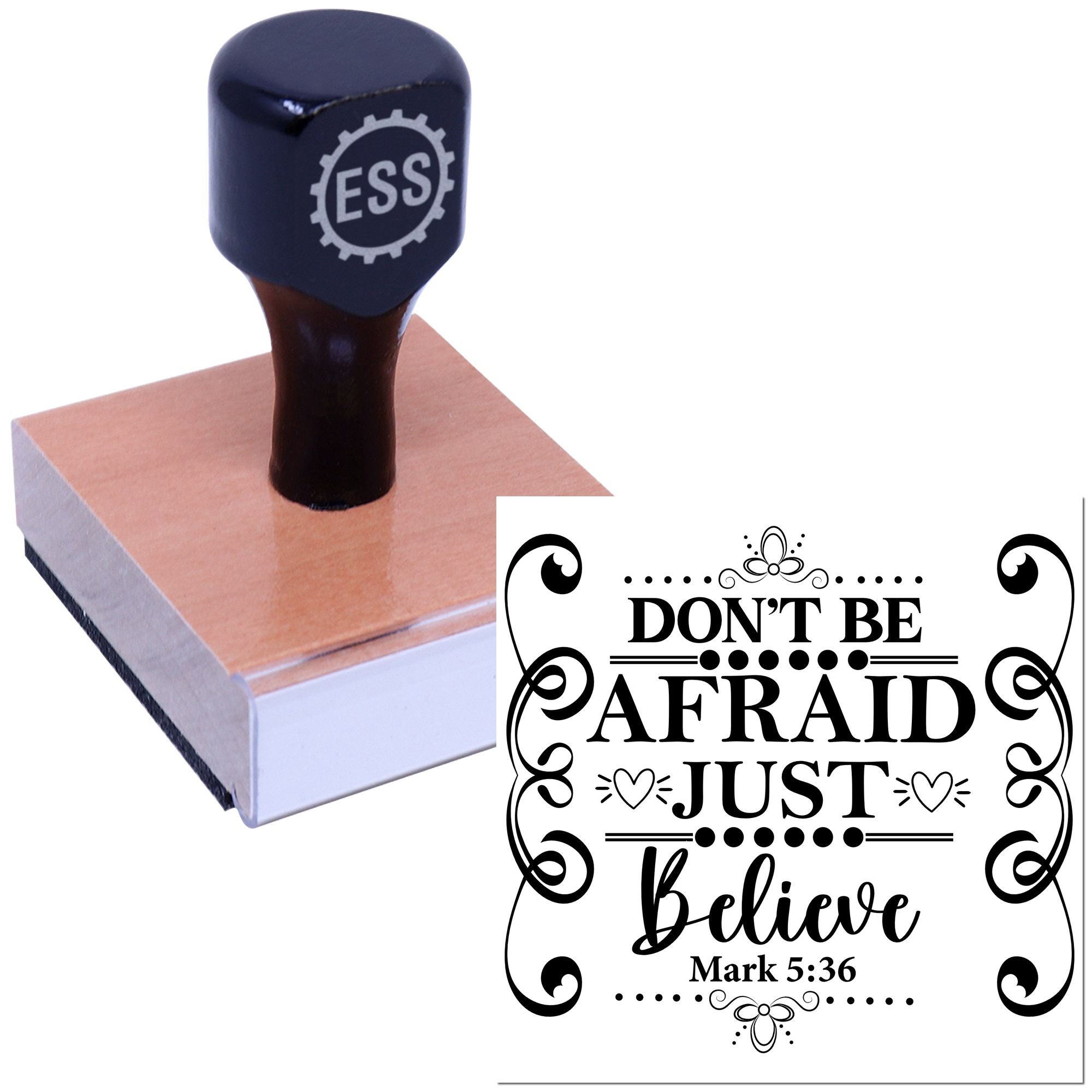 Fearless Faith Print Note Card Rubber Stamp