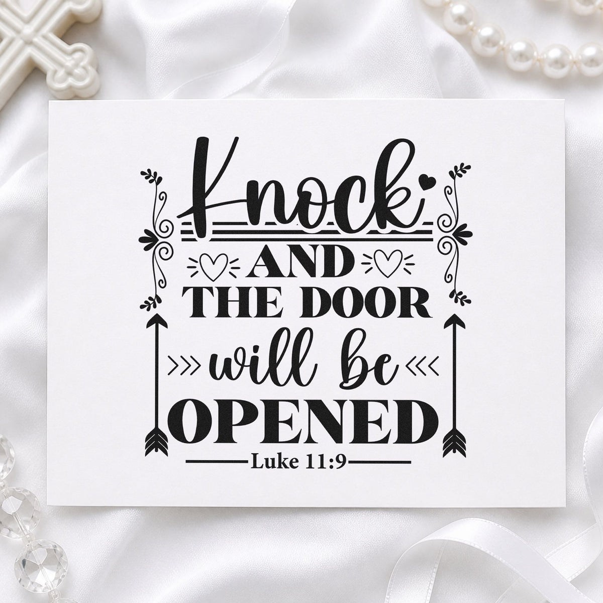 Knock and the Door Arrows rubber stamp printed in black ink, ready for arrow door cards and similar paper crafts.