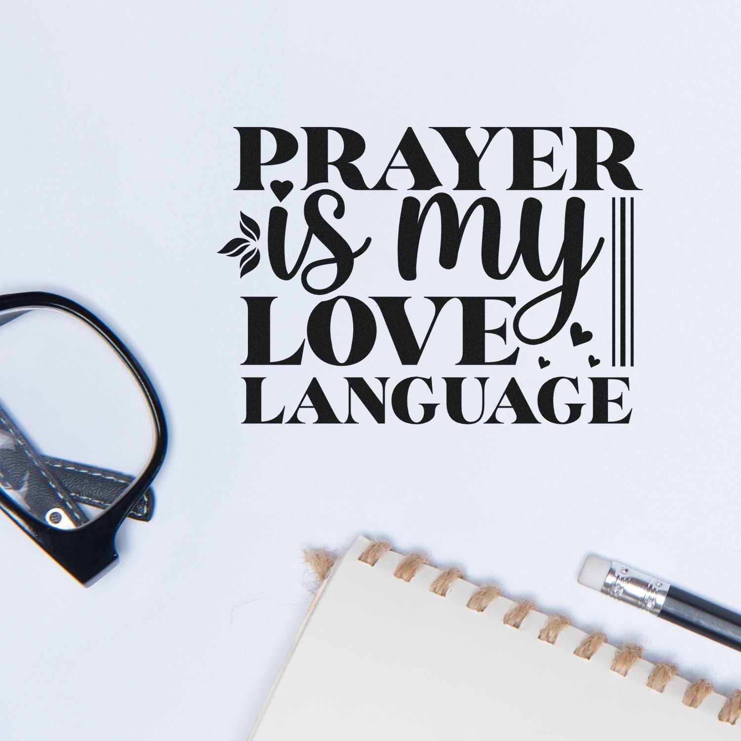 Pre-Inked Prayer Is Love Card Making Stamp