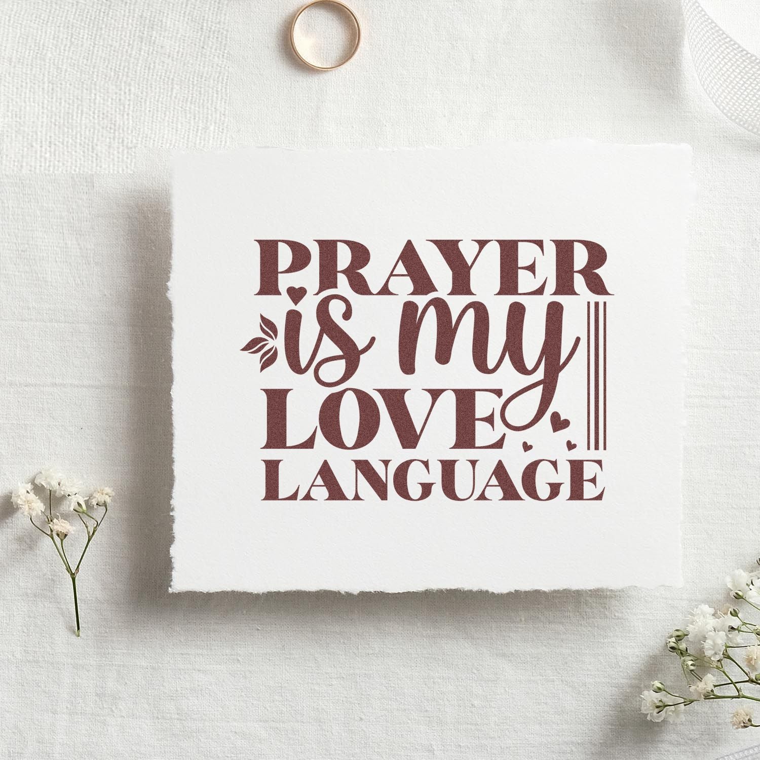 Prayerful Love Language Papercraft Rubber Stamp