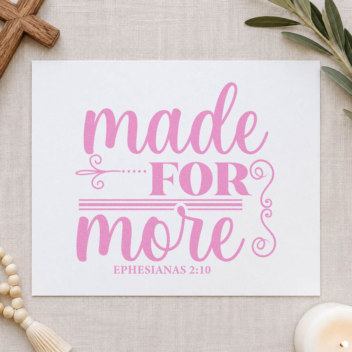 Made for More craft stamp in purple ink on cardstock, an easy option for graduation gift tags.