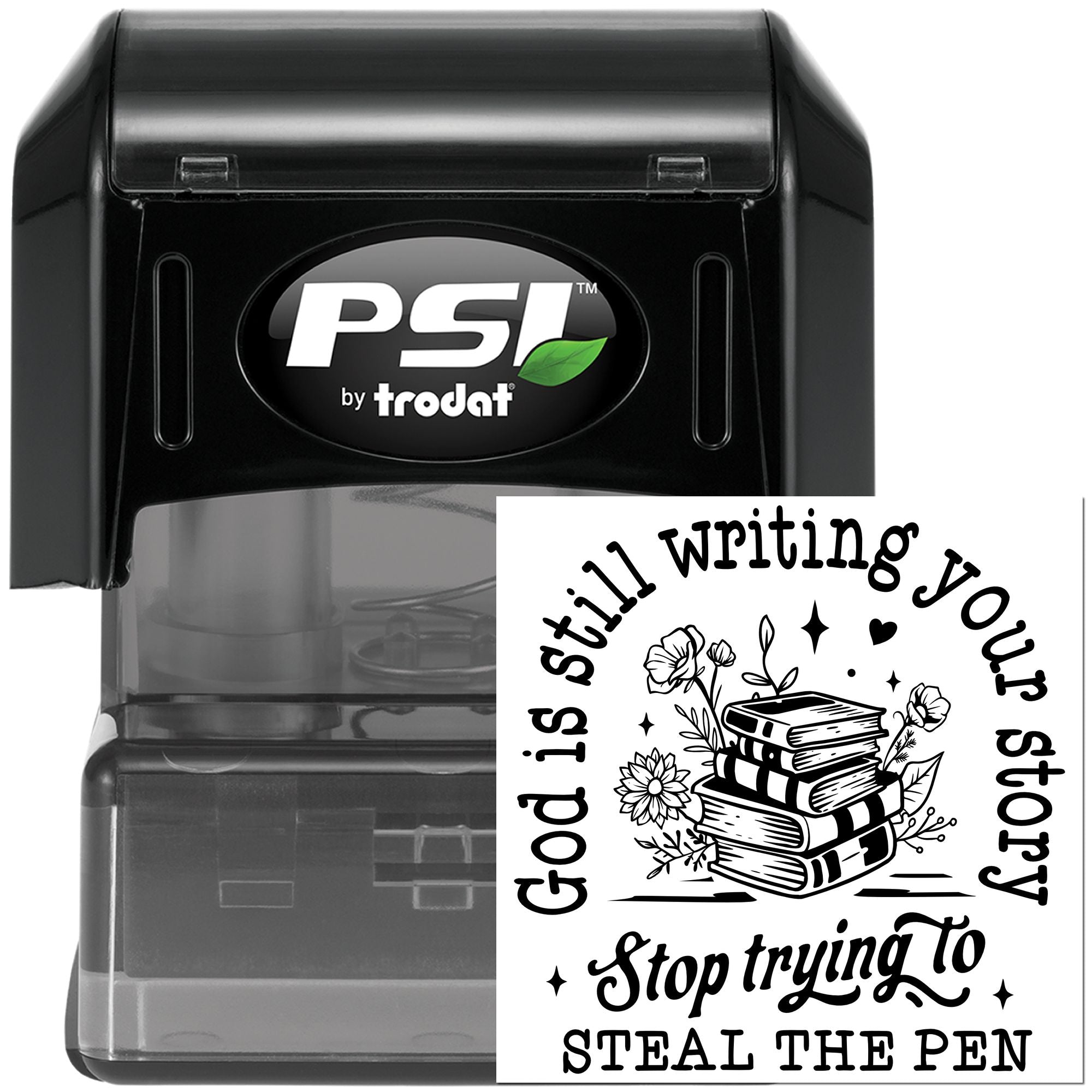 Pre-Inked Bookish Writing Humor Note Card Stamp