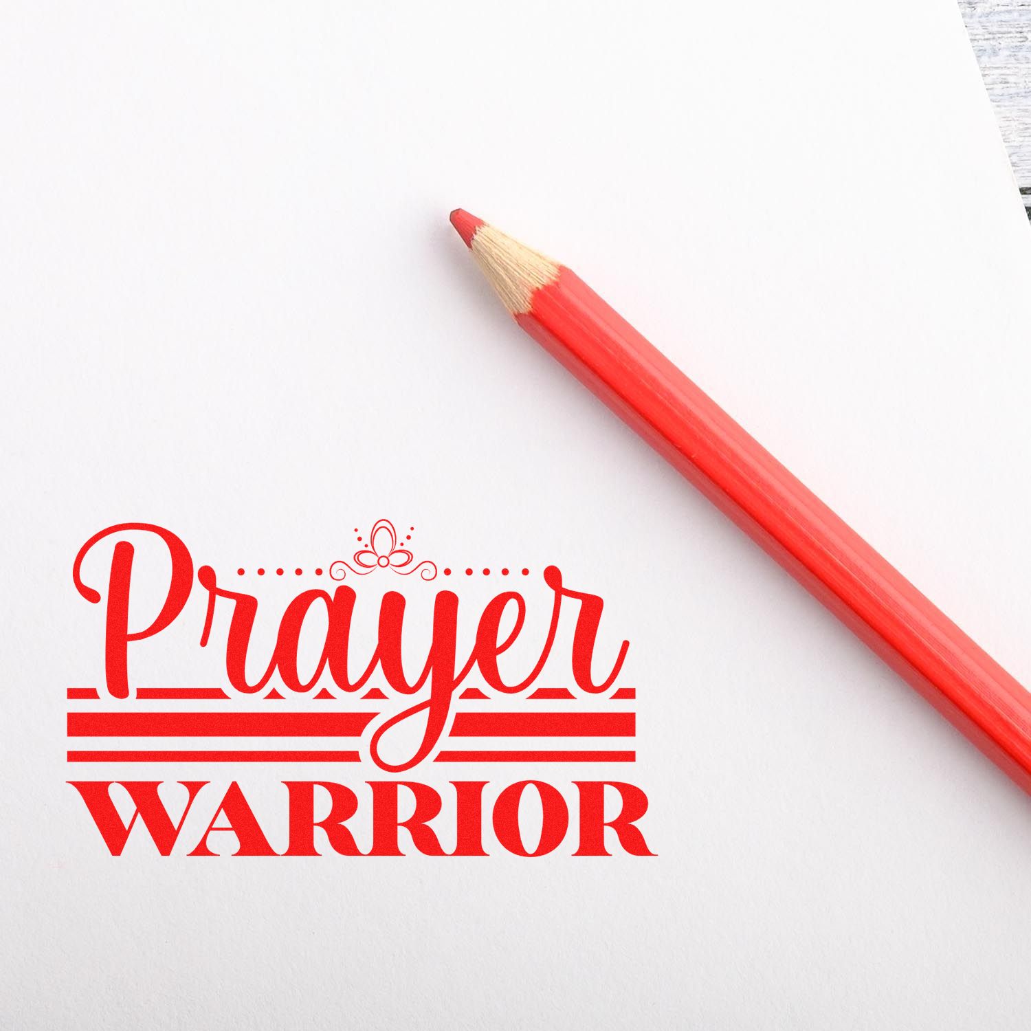 Divine Prayer Warrior Favor Tag Rubber Stamp