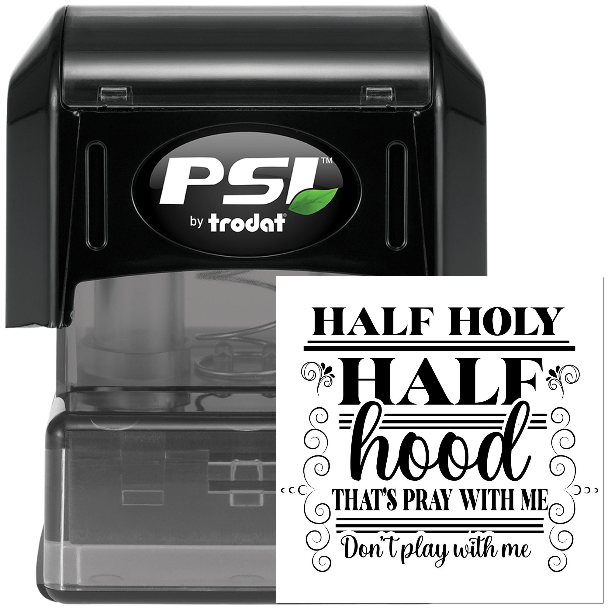 Pre-Inked Half Holy Hood Postcard Stamp