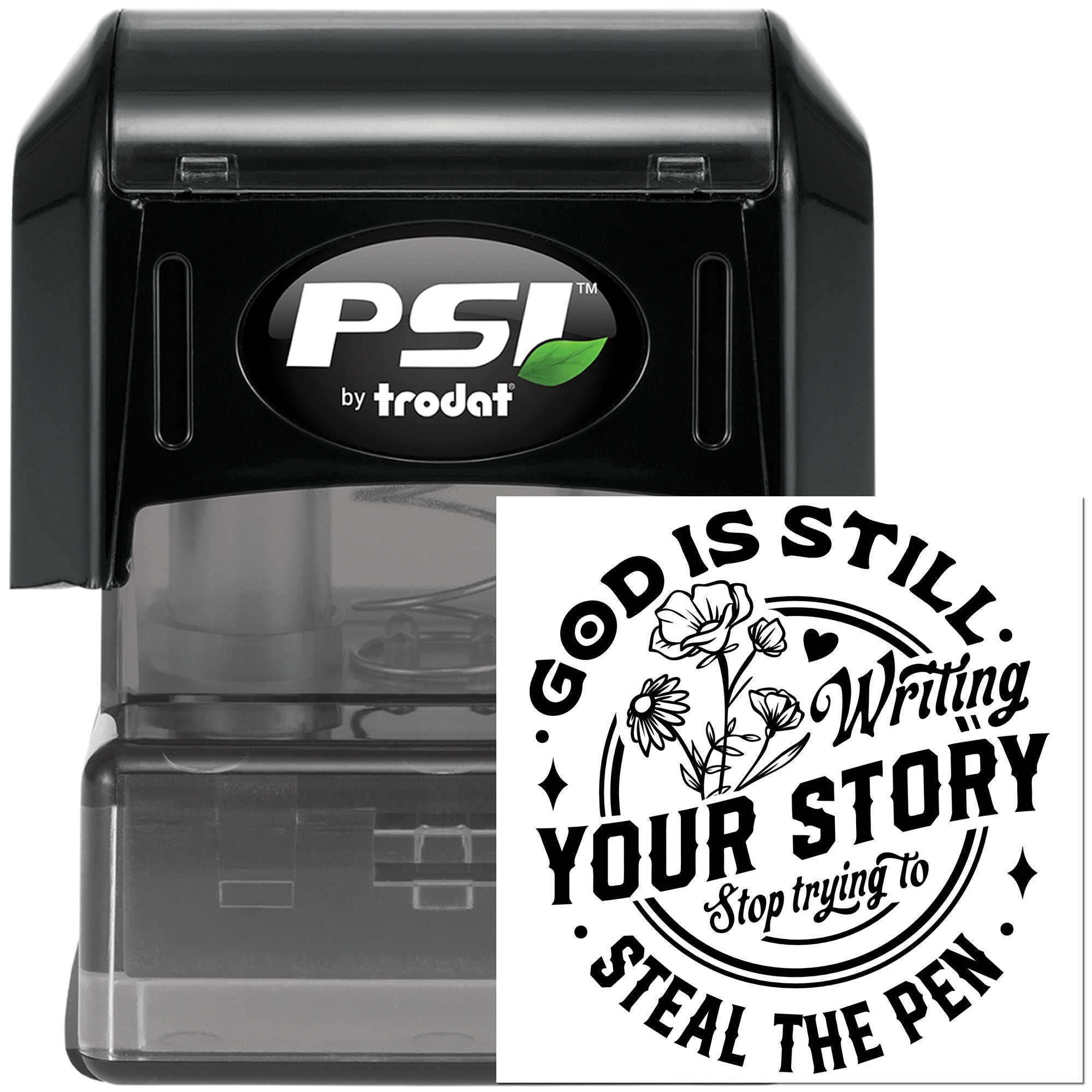Pre-Inked God Writing Story Card Stamp
