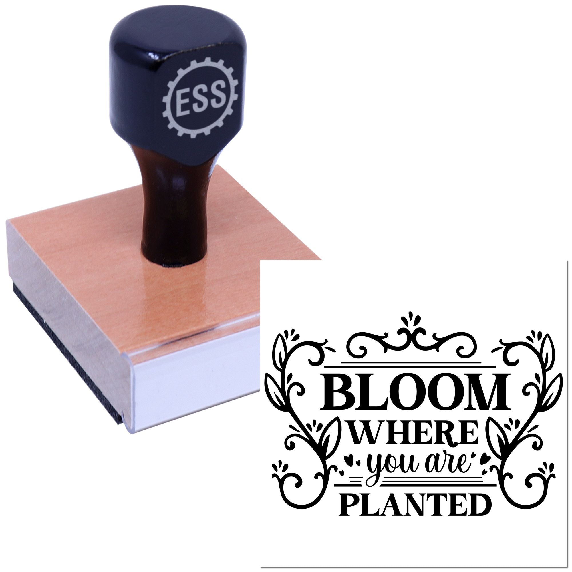Bloom Where Planted Note Card Rubber Stamp