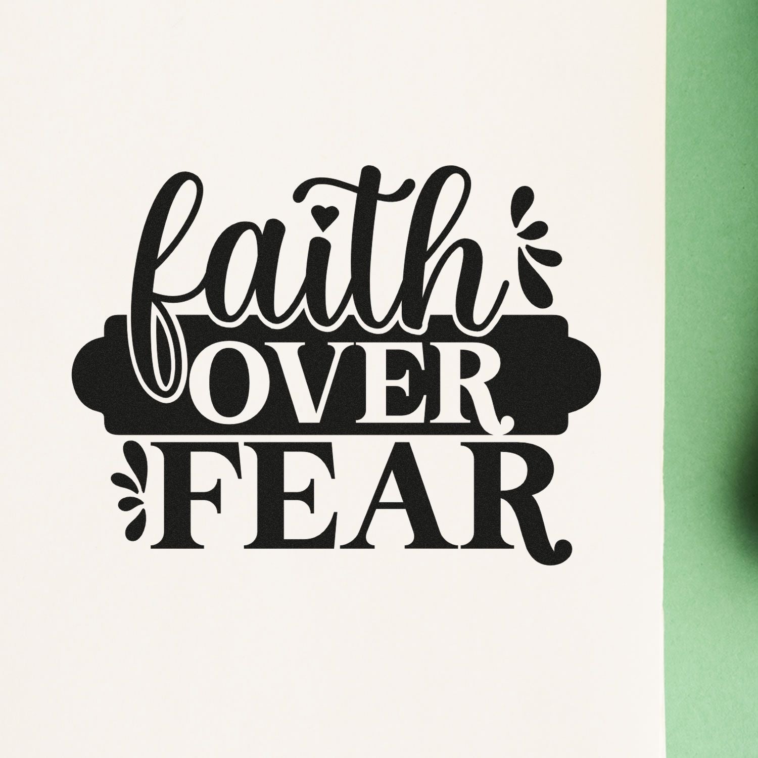Fearless Faith Emblem Postcard Rubber Stamp