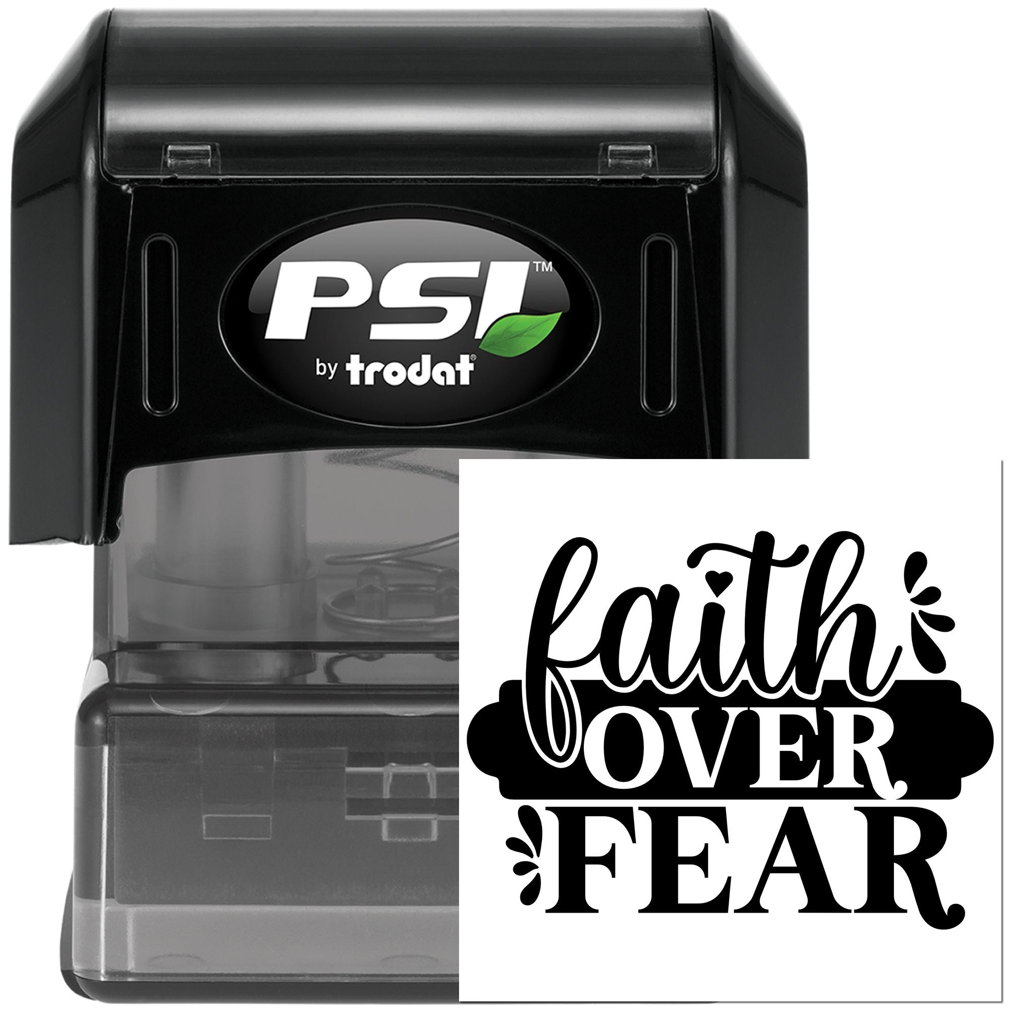 Pre-Inked Faith Over Fear Greeting Card Stamp