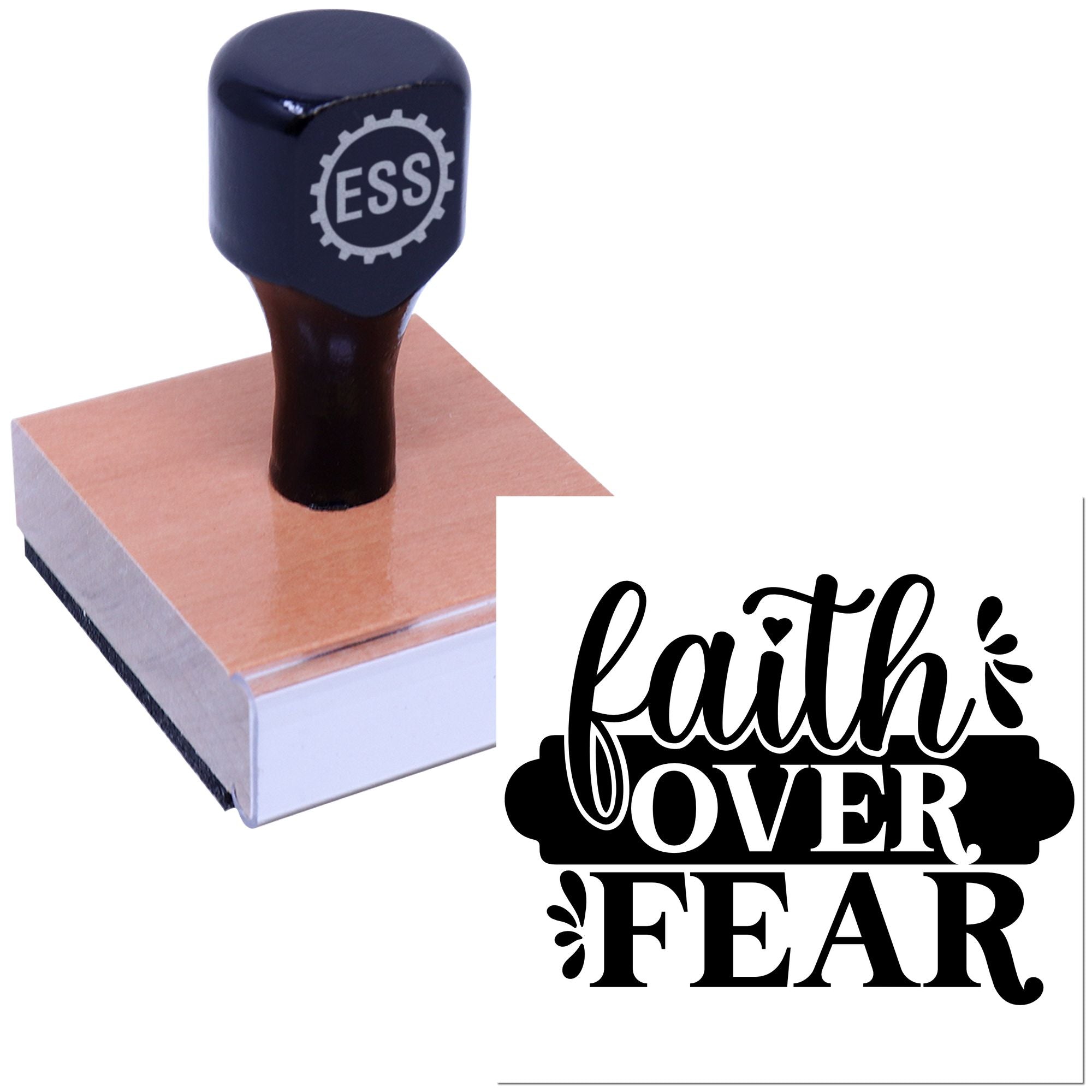 Fearless Faith Emblem Postcard Rubber Stamp