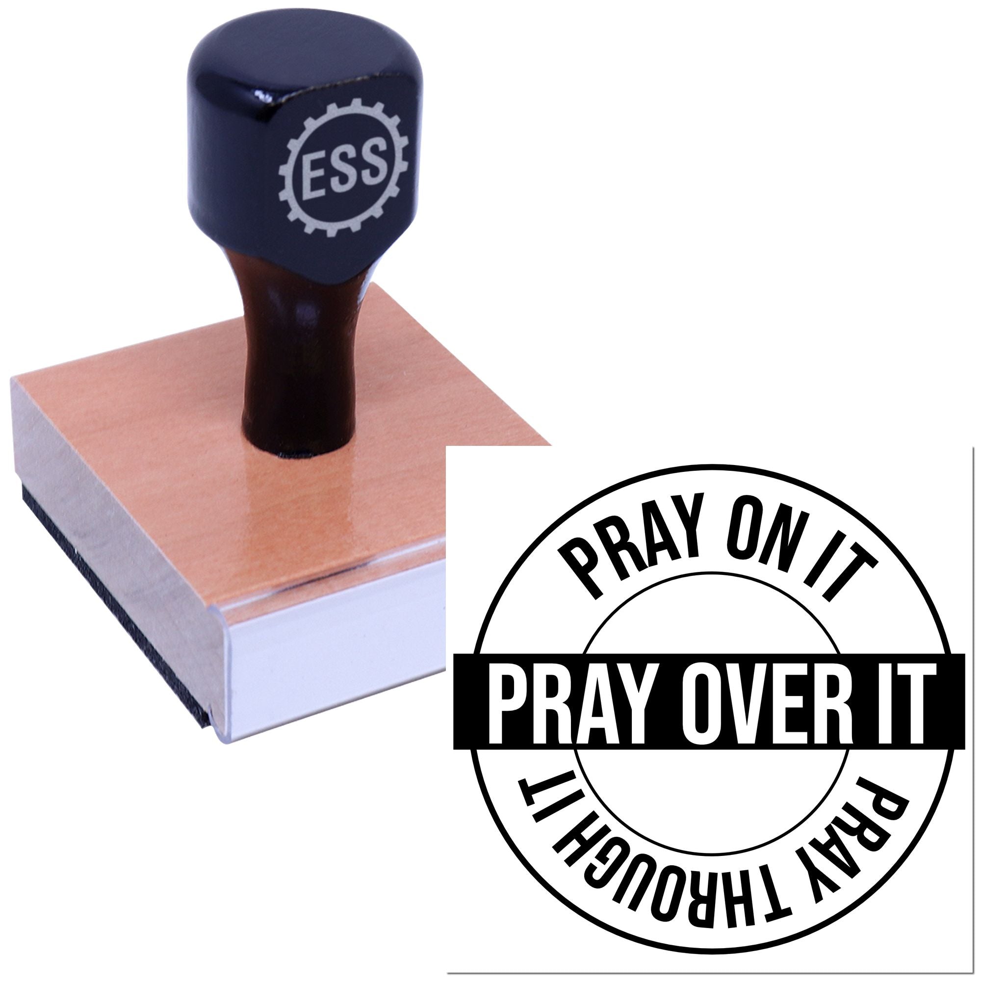 Prayer Encouragement Emblem Tag Rubber Stamp