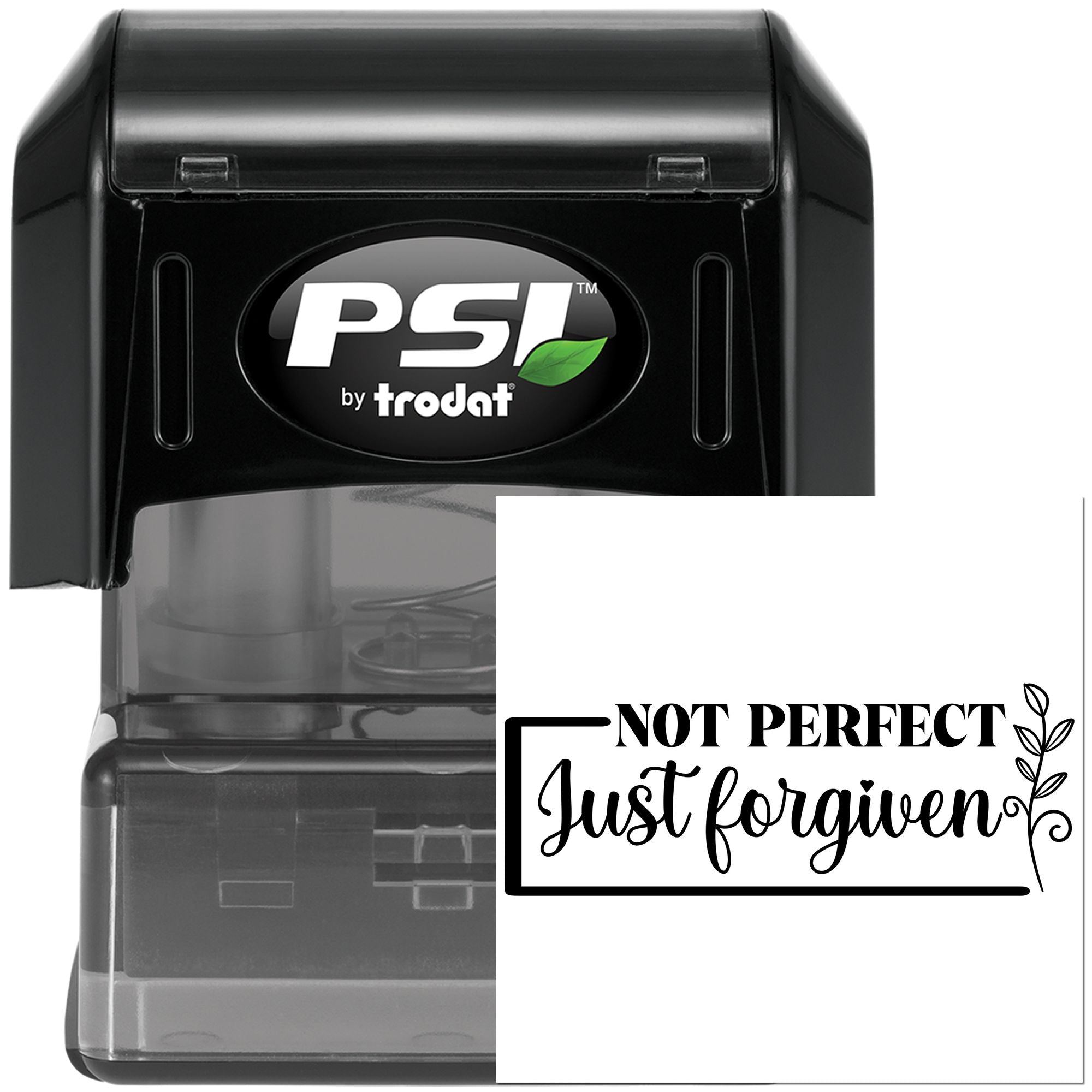 Pre-Inked Not Perfect Forgiven Tag Stamp