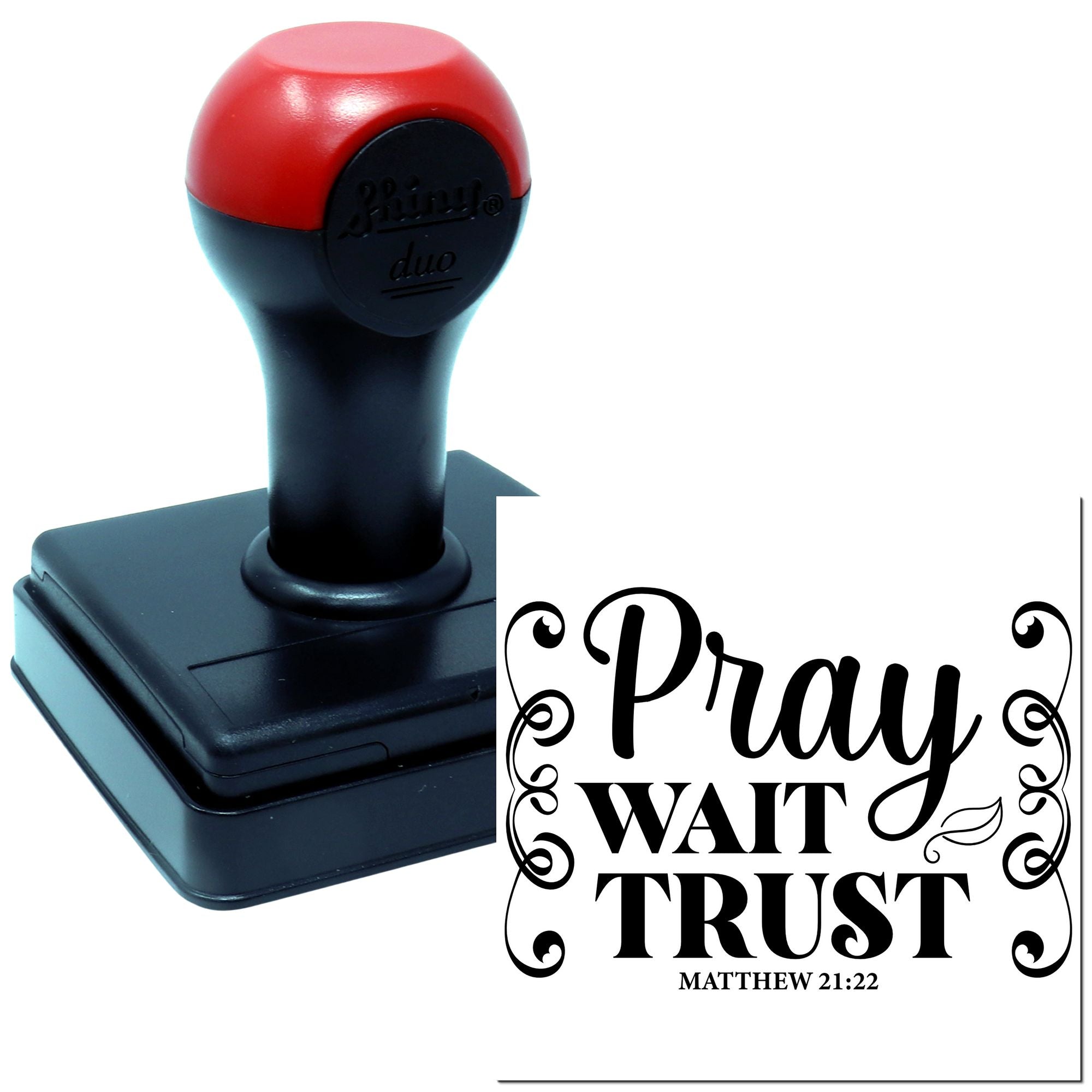 Duo Pray Wait Trust Christian Wall Art Hand Stamp