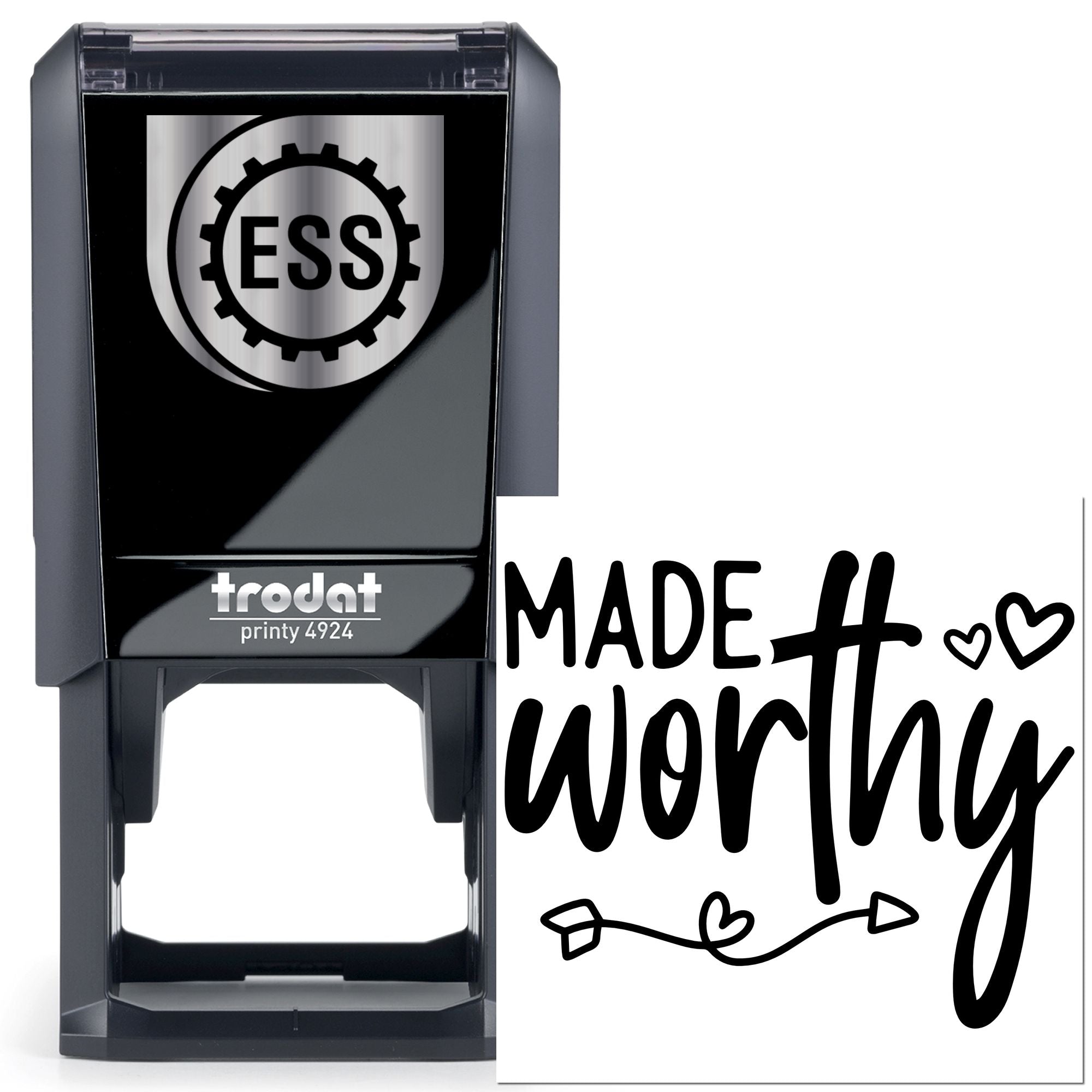 Self-Inking Made Worthy Note Card Stamp