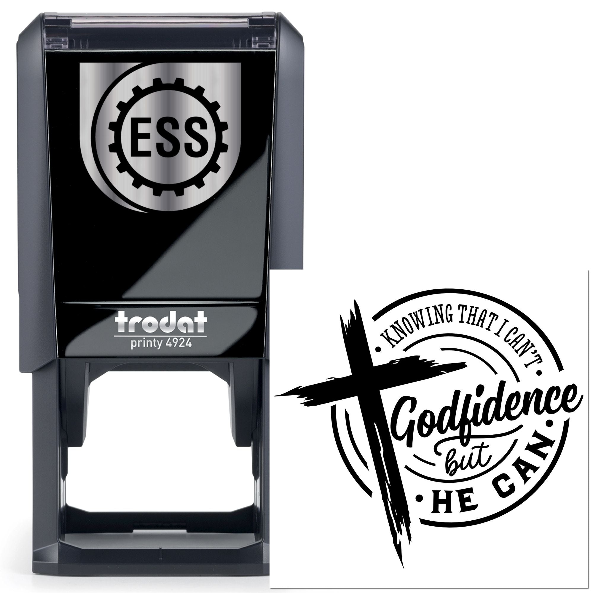 Self-Inking Godfidence Cross Tag Stamp