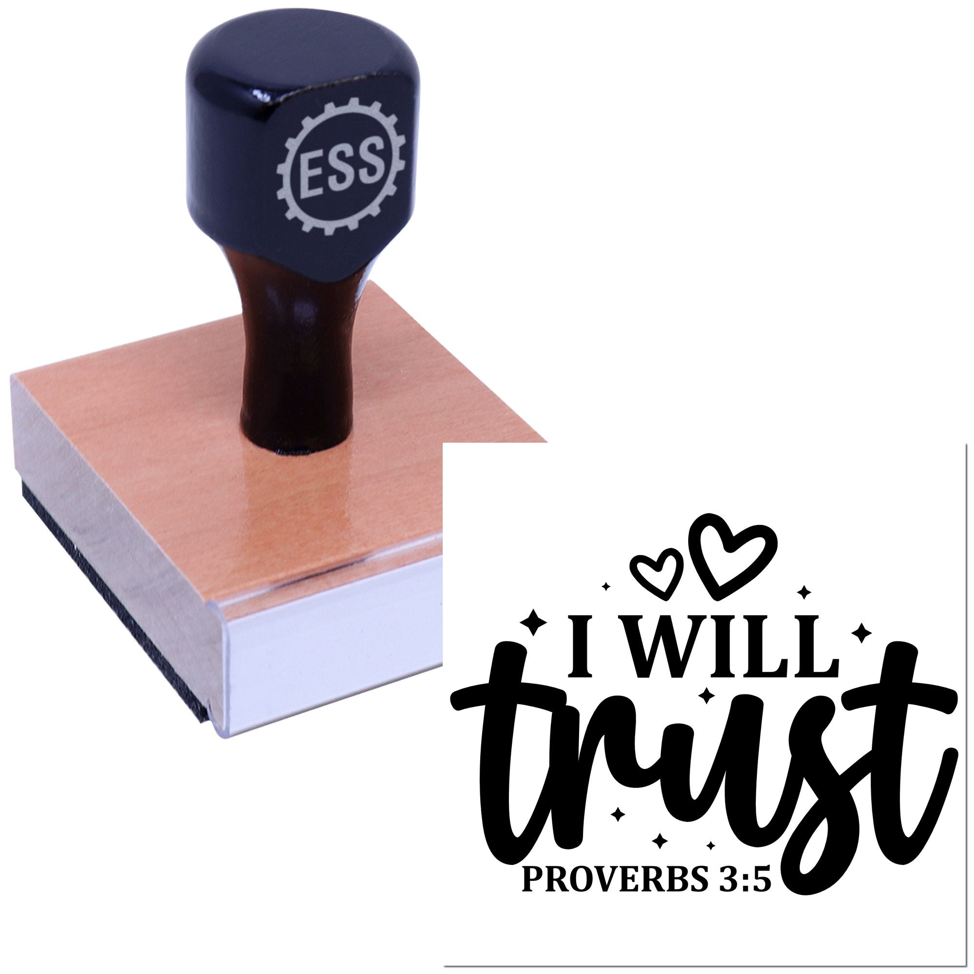 Divine Trust Declaration Place Card Rubber Stamp