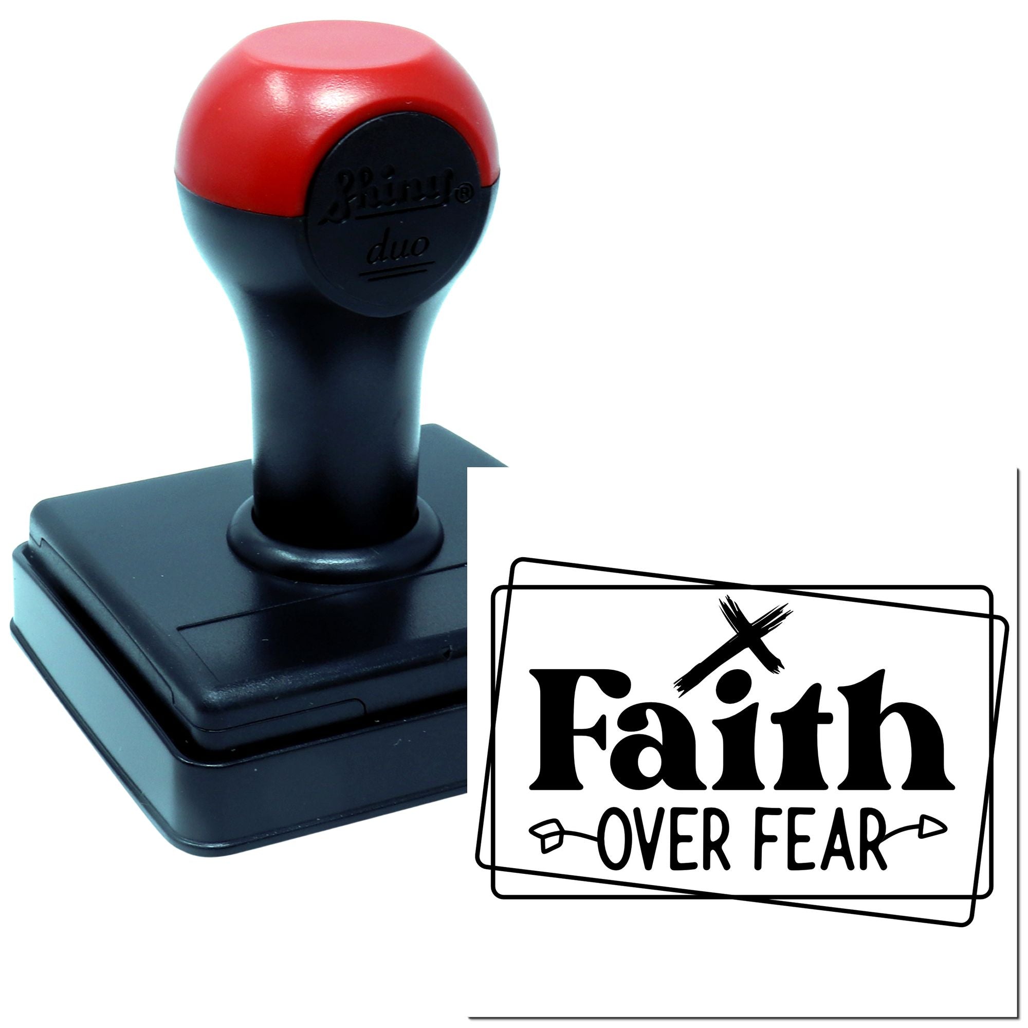 Duo Crossed Faith Triumphs Over Fear Hand Stamp