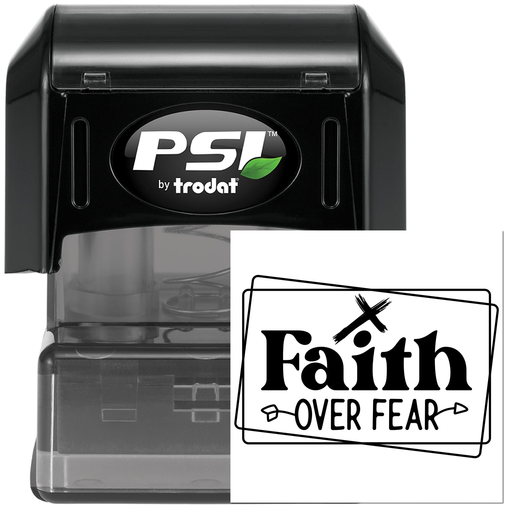 Pre-Inked Faith Over Fear Place Card Stamp