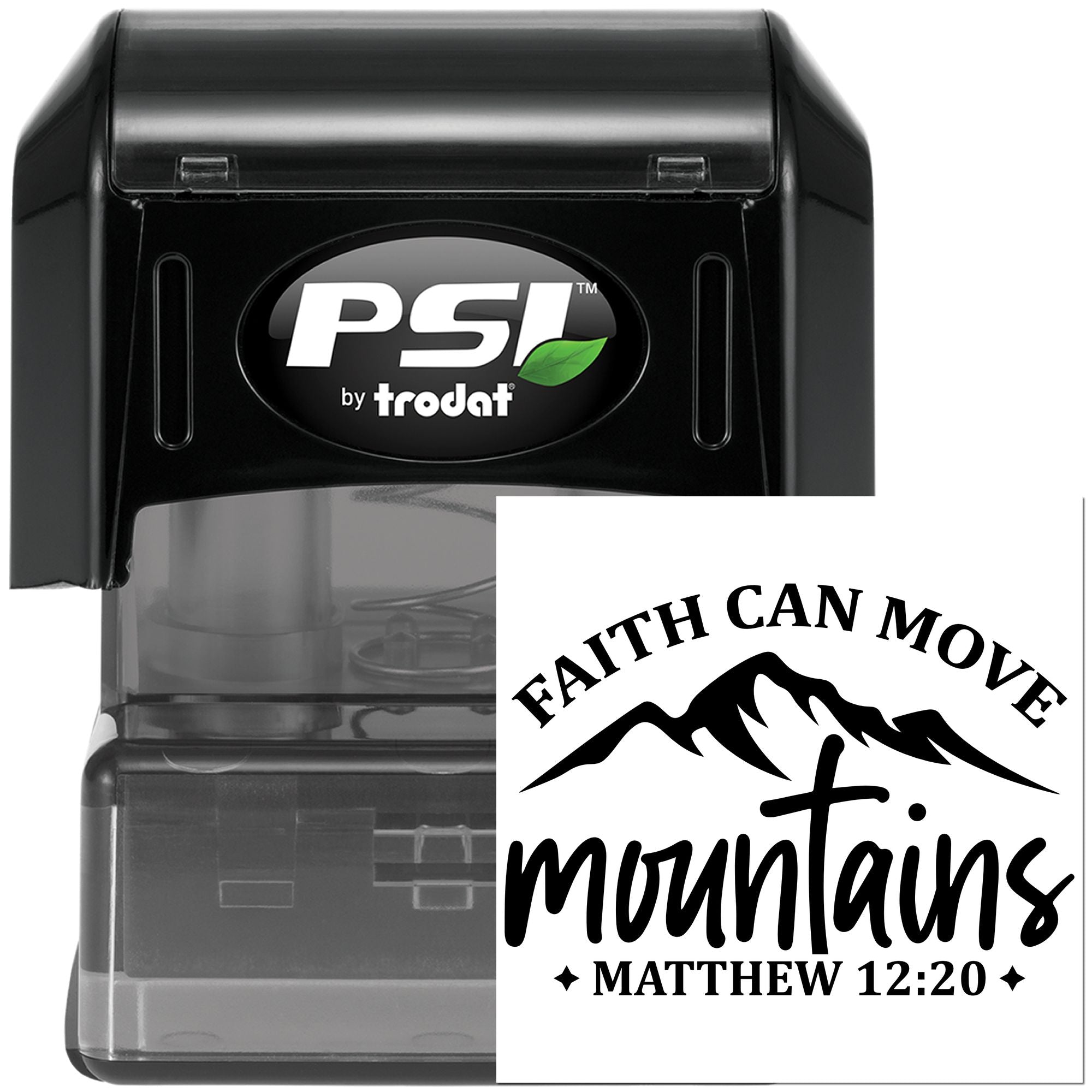 Pre-Inked Faith Moves Mountains Craft Stamp
