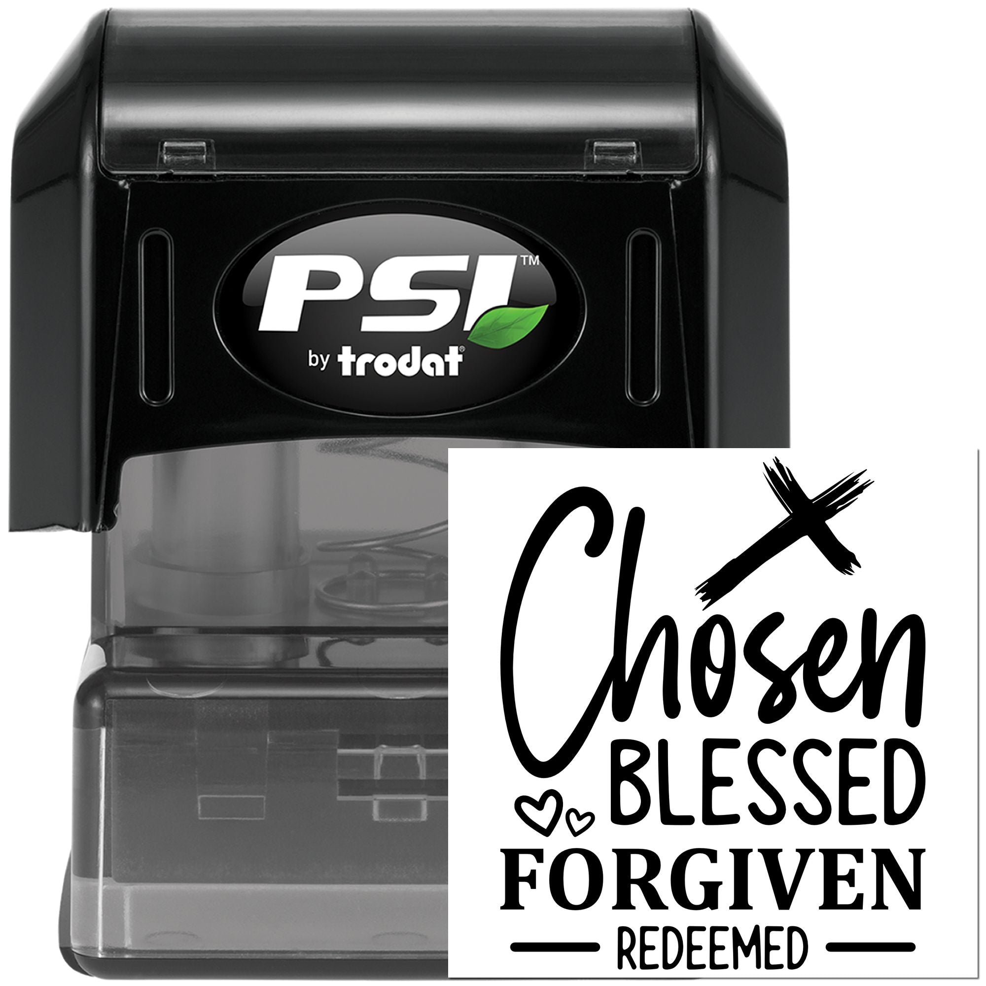 Pre-Inked Chosen Blessed Forgiven Scrapbook Stamp