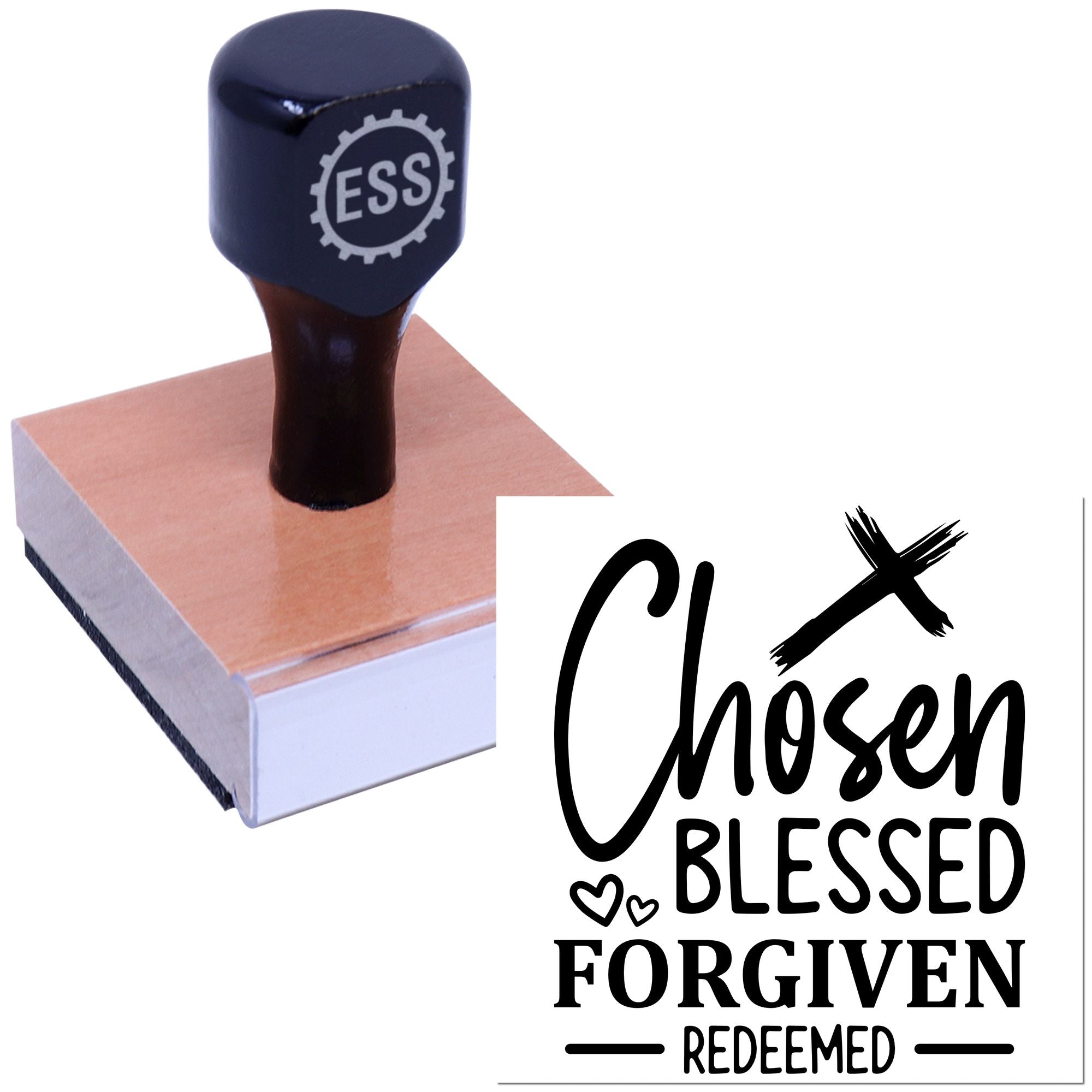 Chosen Blessed Forgiven Card Rubber Stamp