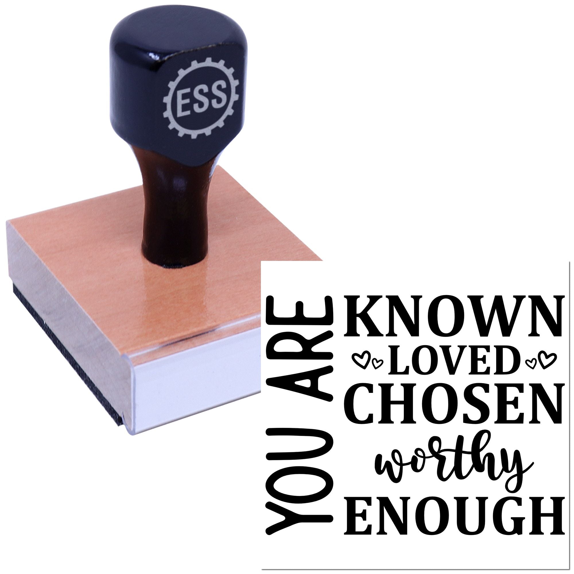 Empowering Worthiness Print Card Making Rubber Stamp