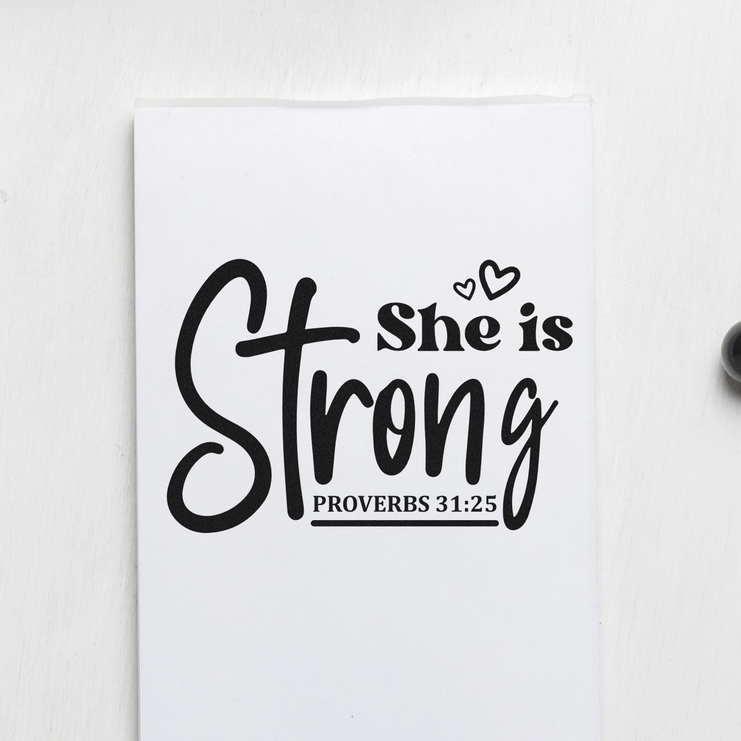 Pre-Inked She Is Strong Handcraft Stamp