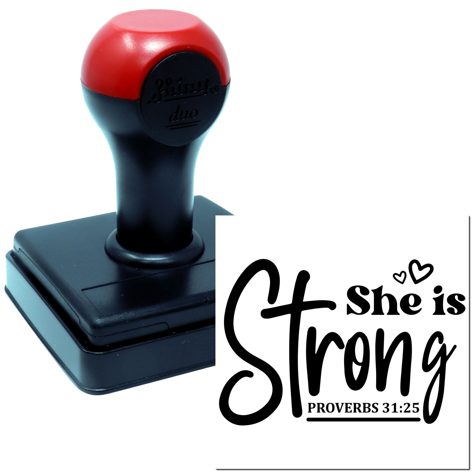 Duo She Is Strong Inspirational Scripture Art Hand Stamp