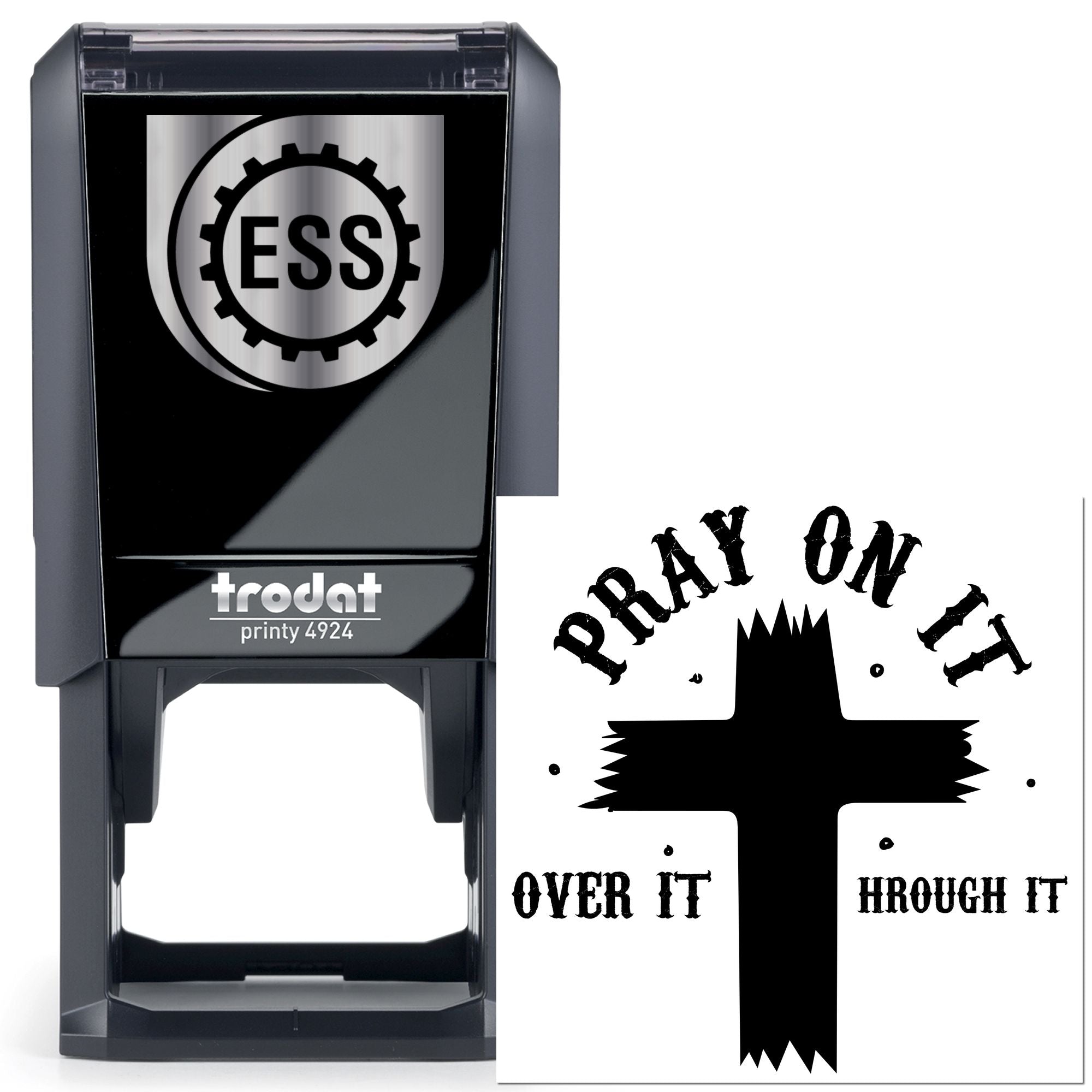 Self-Inking Christian Cross Mini Card Stamp