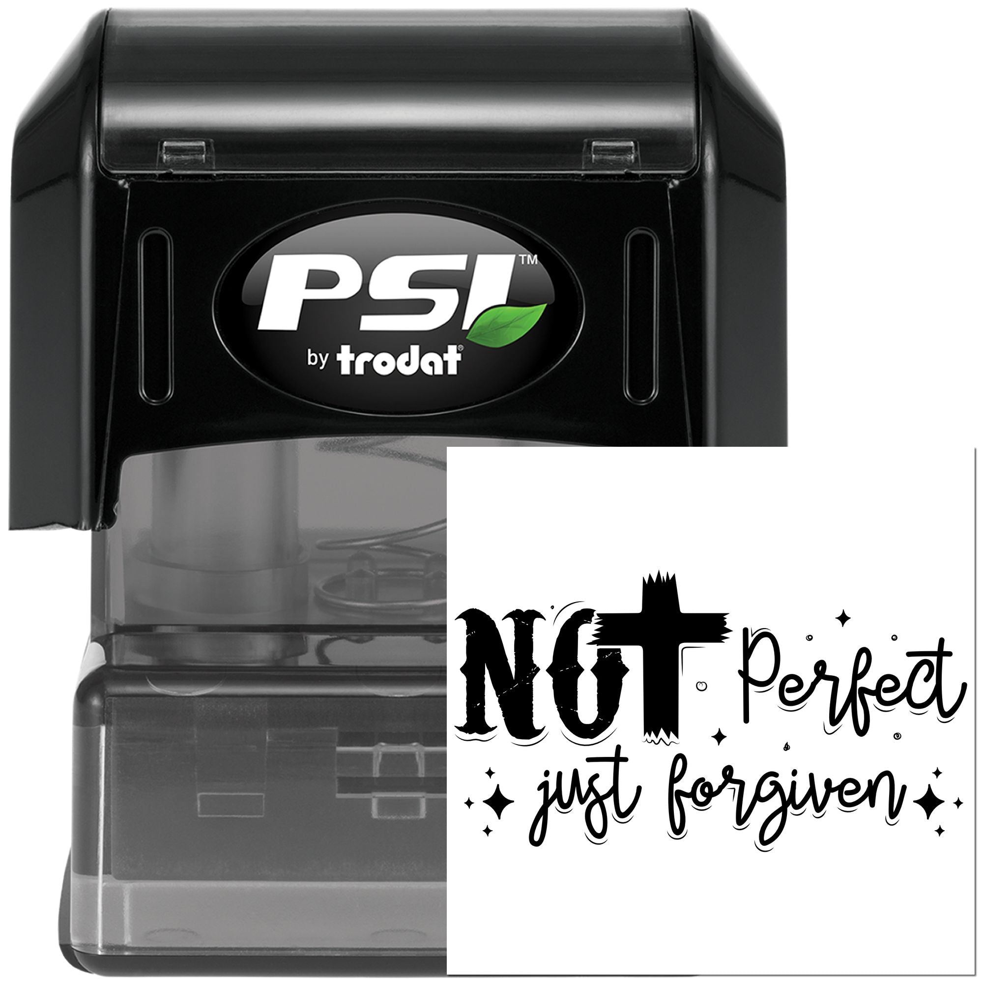 Pre-Inked Not Perfect Forgiven Mini Card Stamp