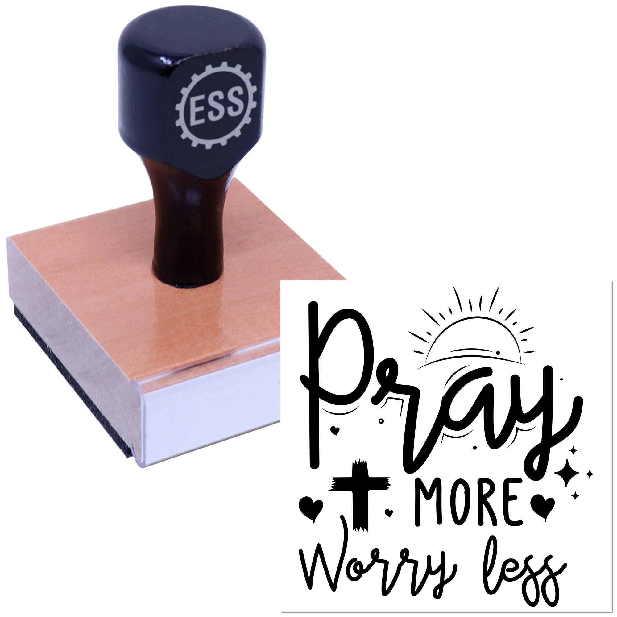 Pray Over Worry Party Favor Rubber Stamp