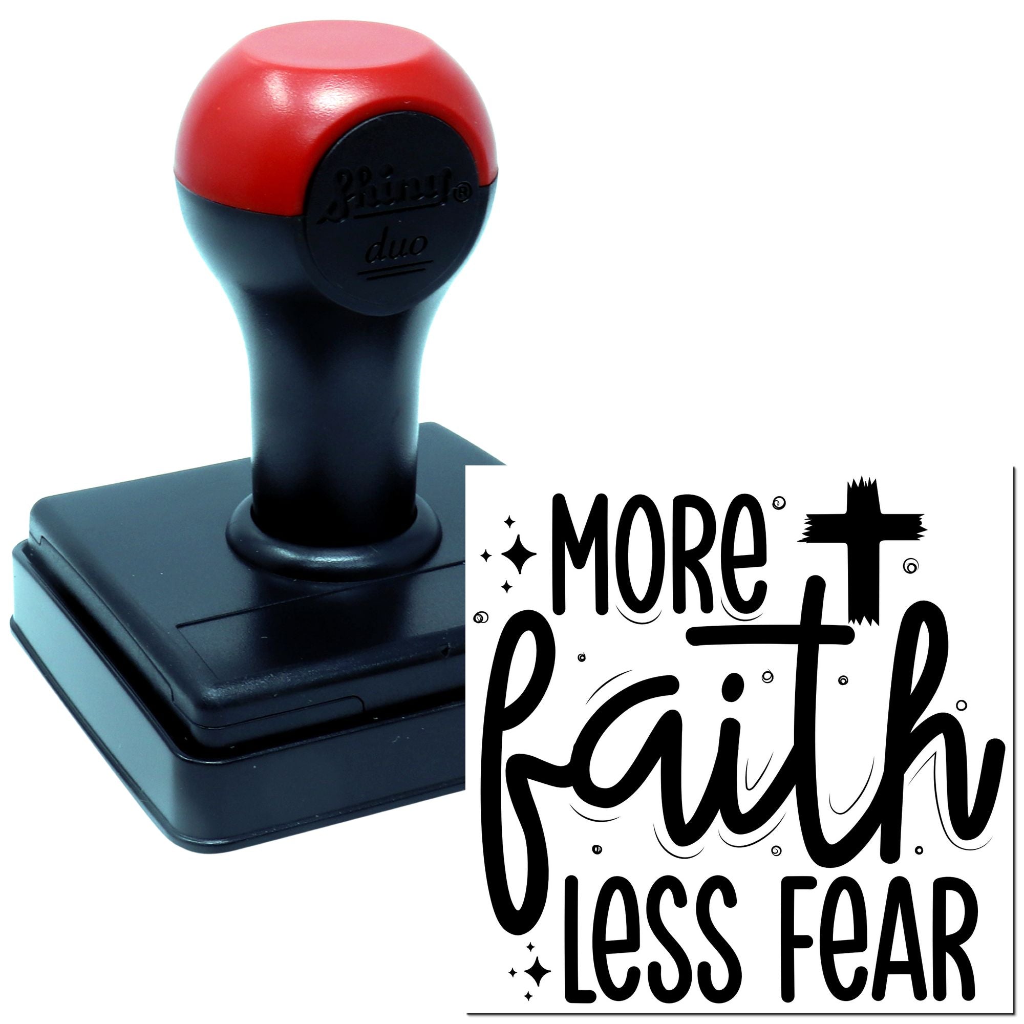 Duo Uplifting Cross Handlettered Faith Artwork Hand Stamp
