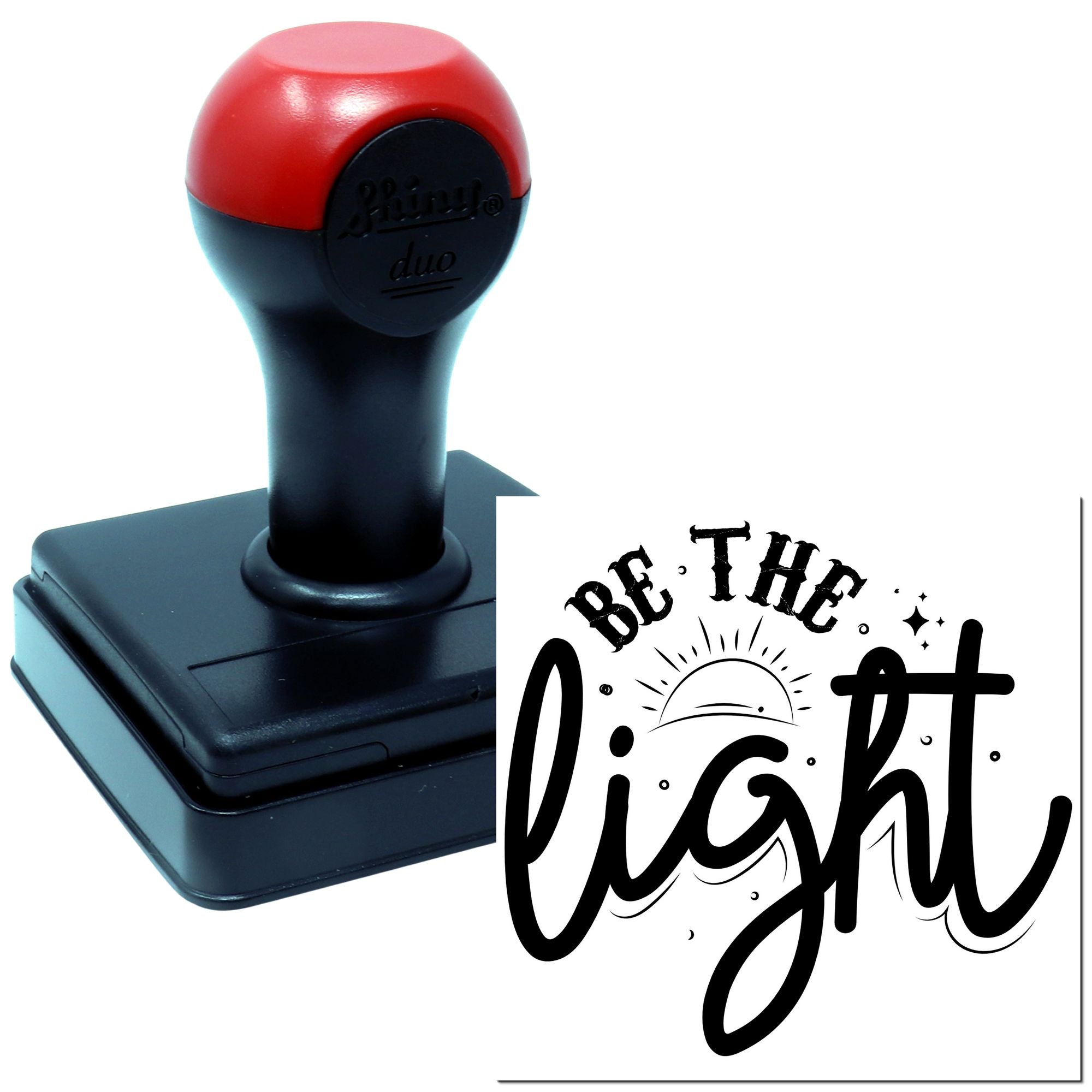 Duo Handlettered Sunrise Saying Be Light Hand Stamp