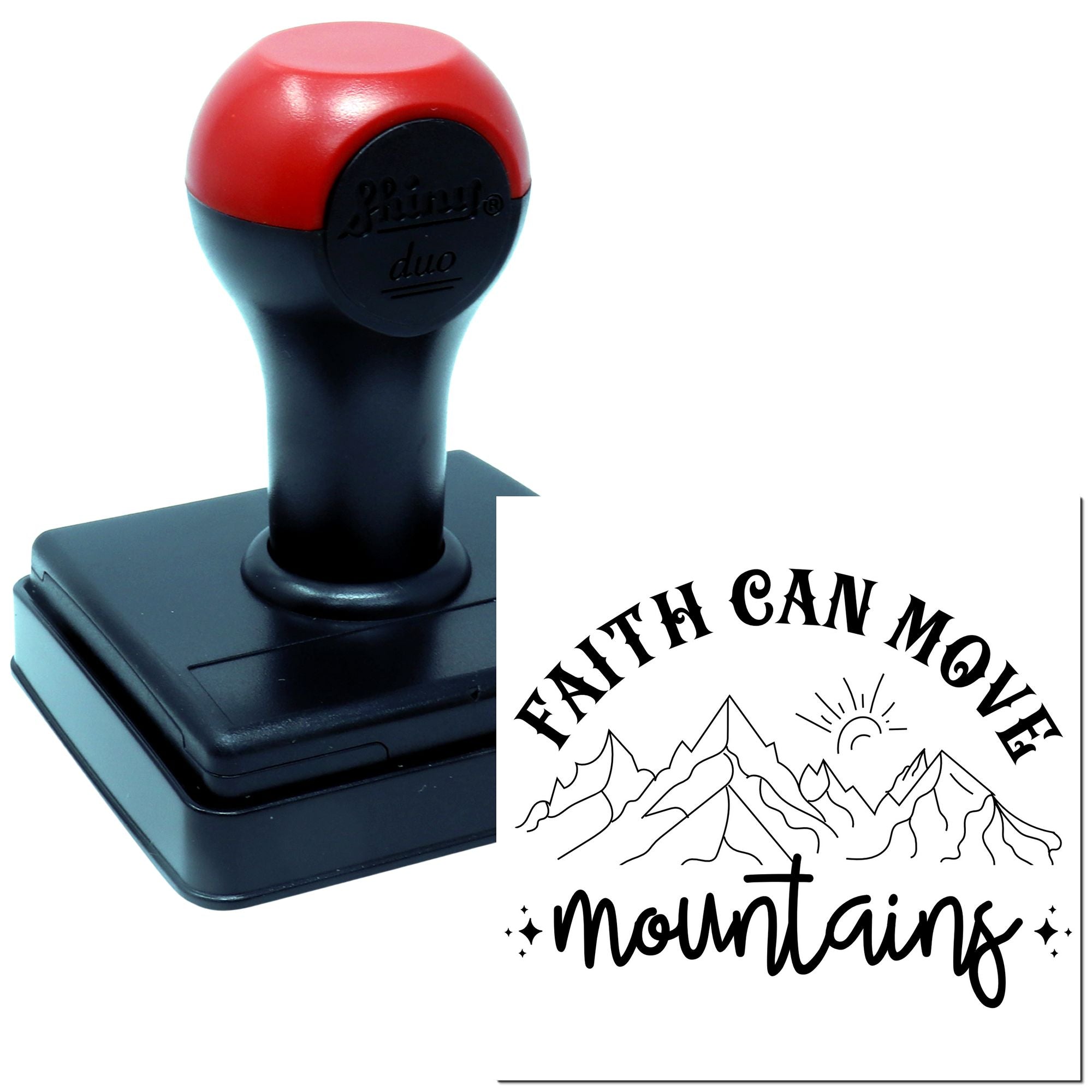 Duo Faith Moves Mountains, Sunlit Peaks Hand Stamp