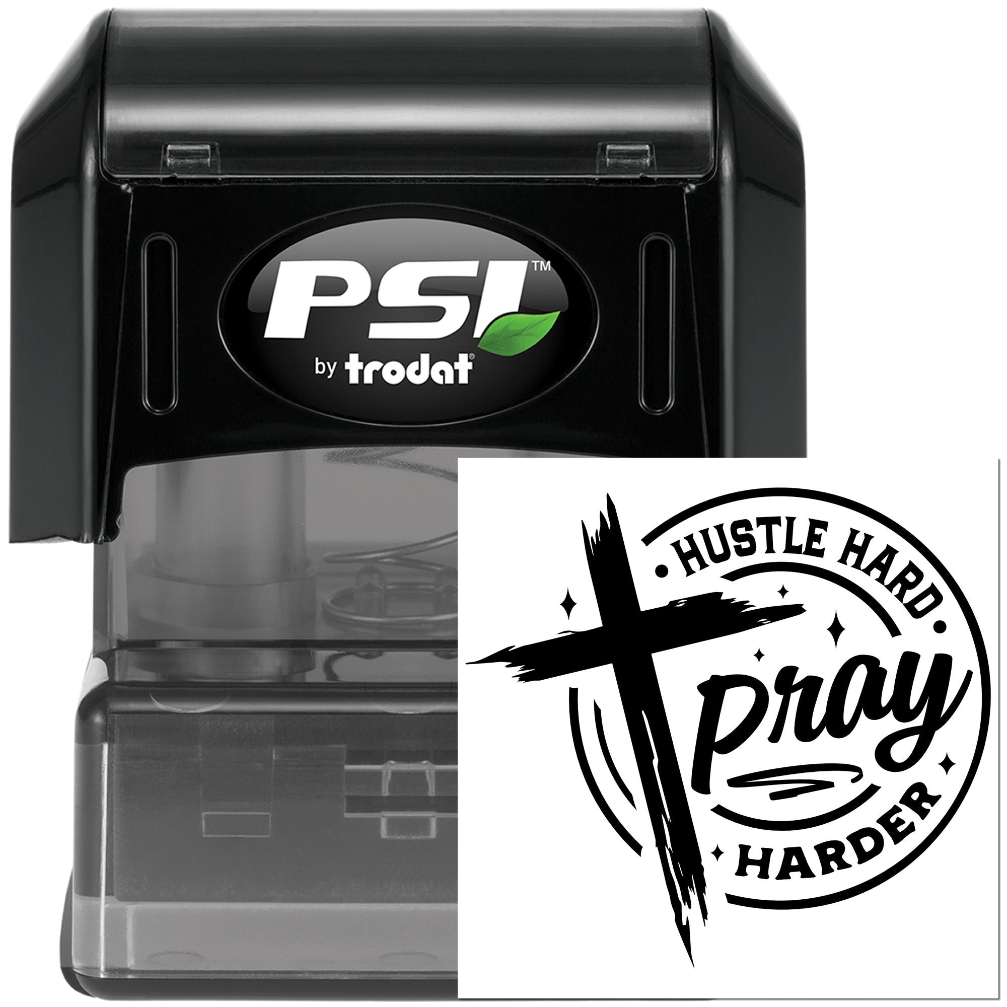 Pre-Inked Hustle Pray Repeat Craft Stamp