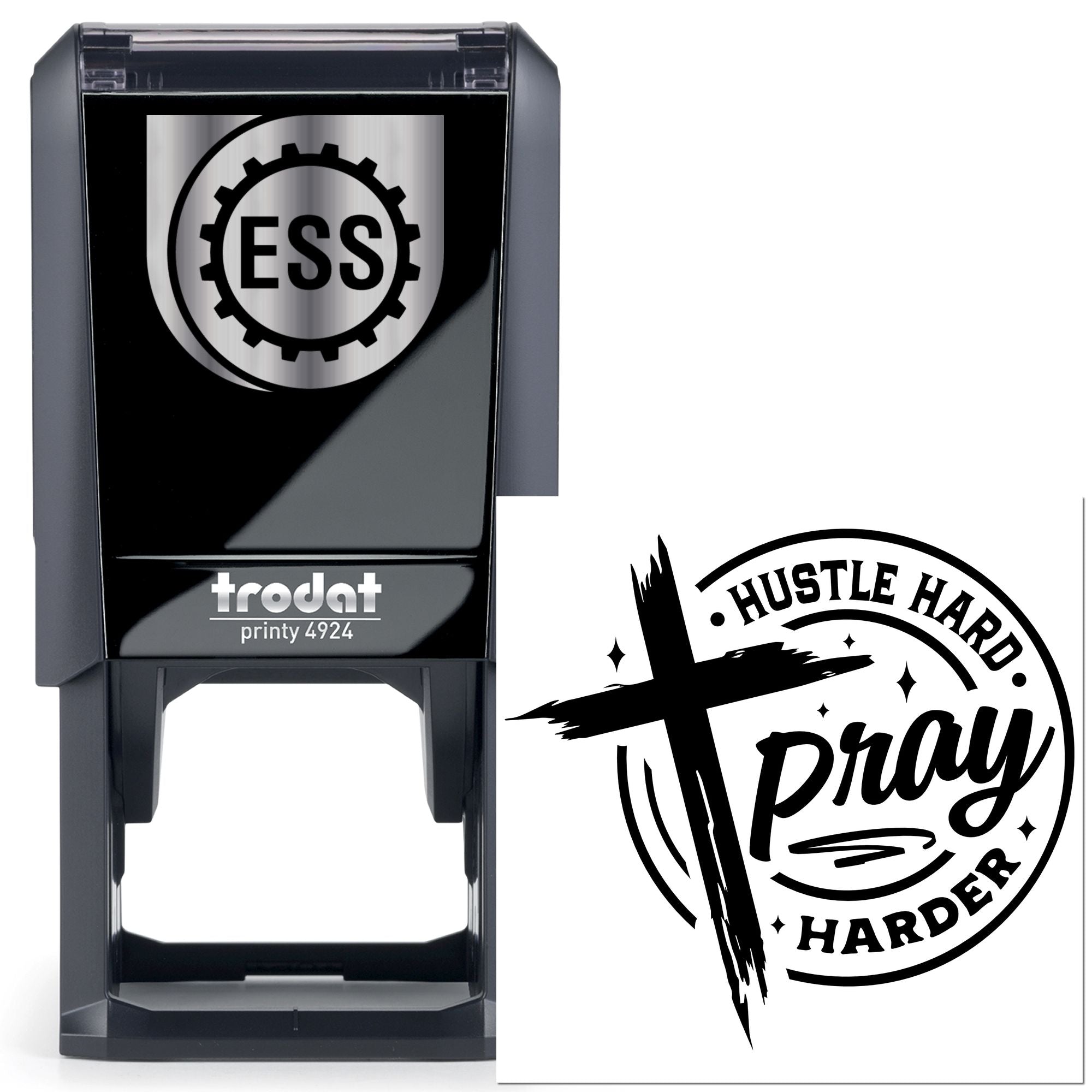 Self-Inking Hustle Pray Scrapbooking Stamp