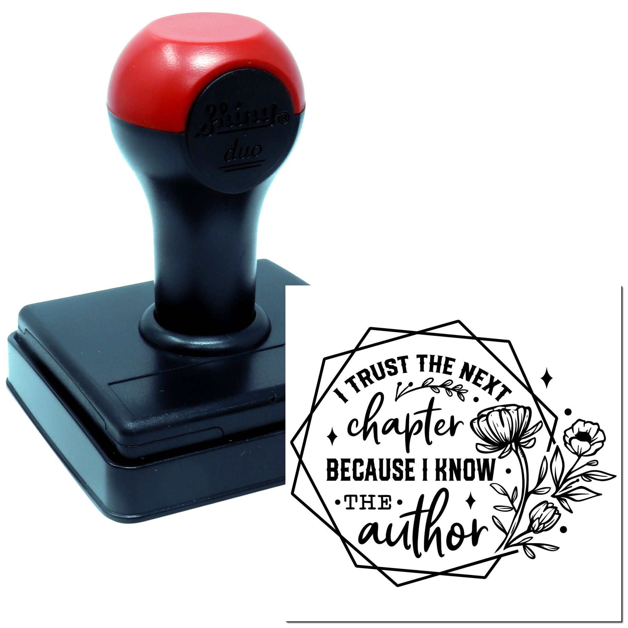 Duo Trusting Next Chapter Floral Inspirational Design Hand Stamp