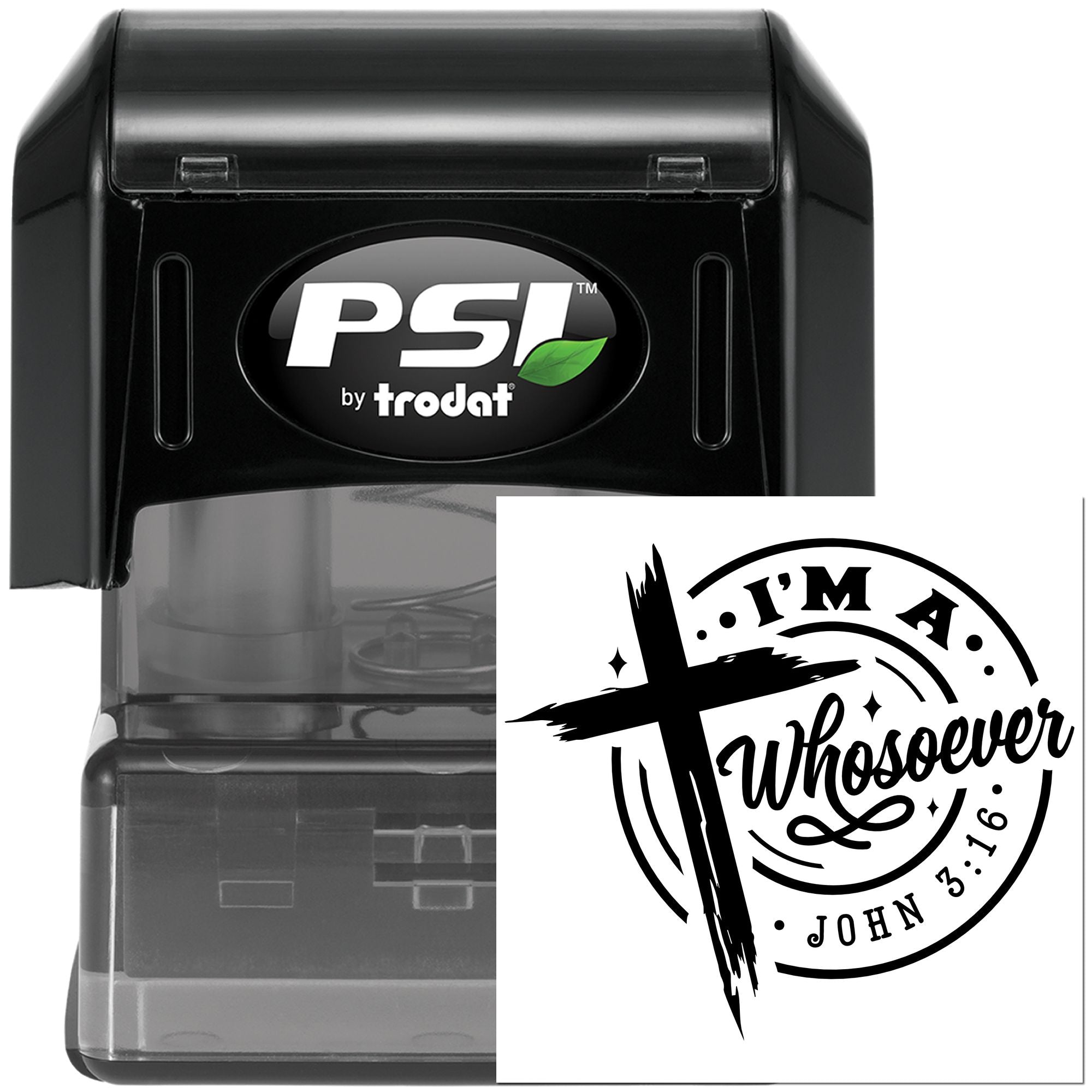 Pre-Inked Whosoever Believes Cross Papercraft Stamp