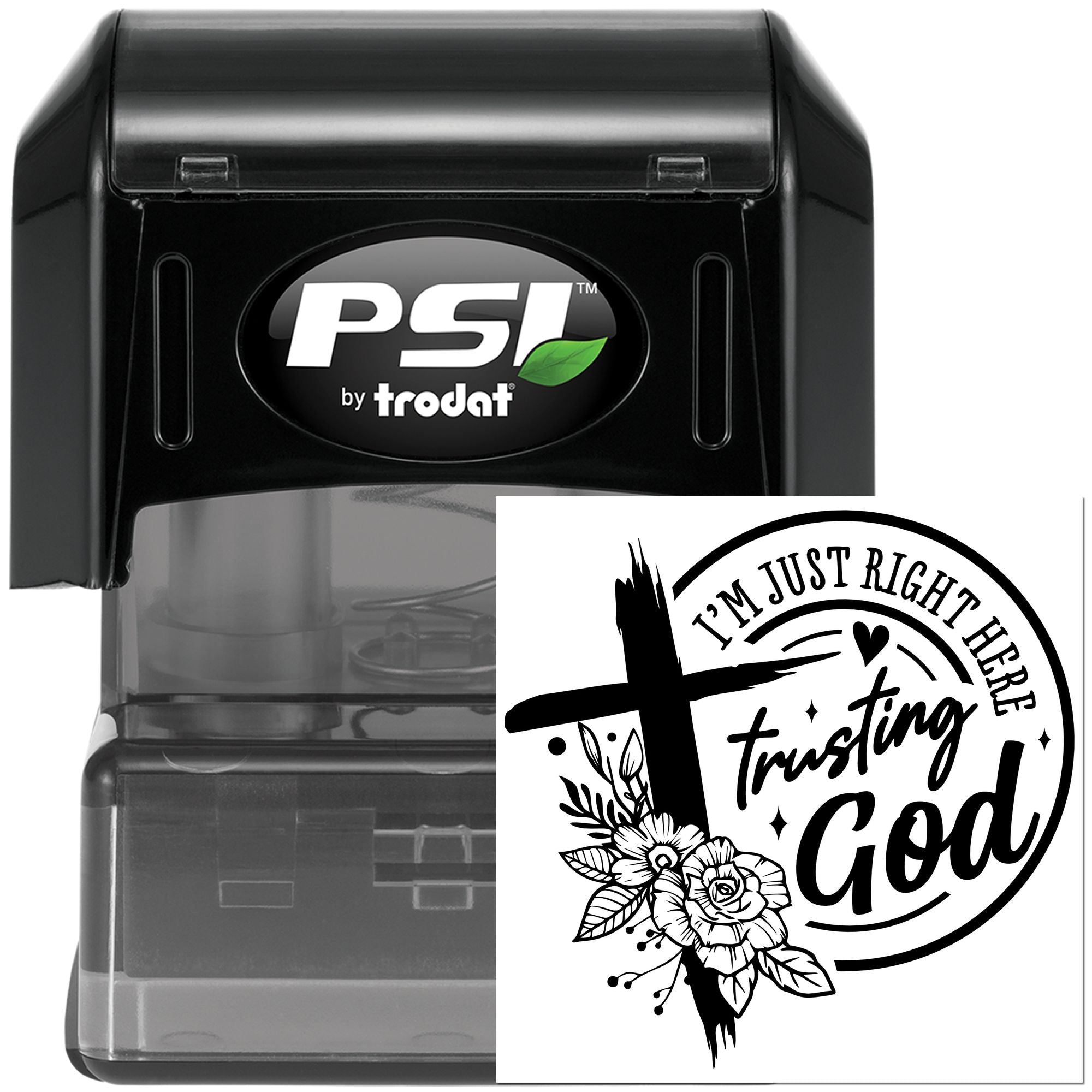 Pre-Inked Trusting God Cross Paper Craft Stamp
