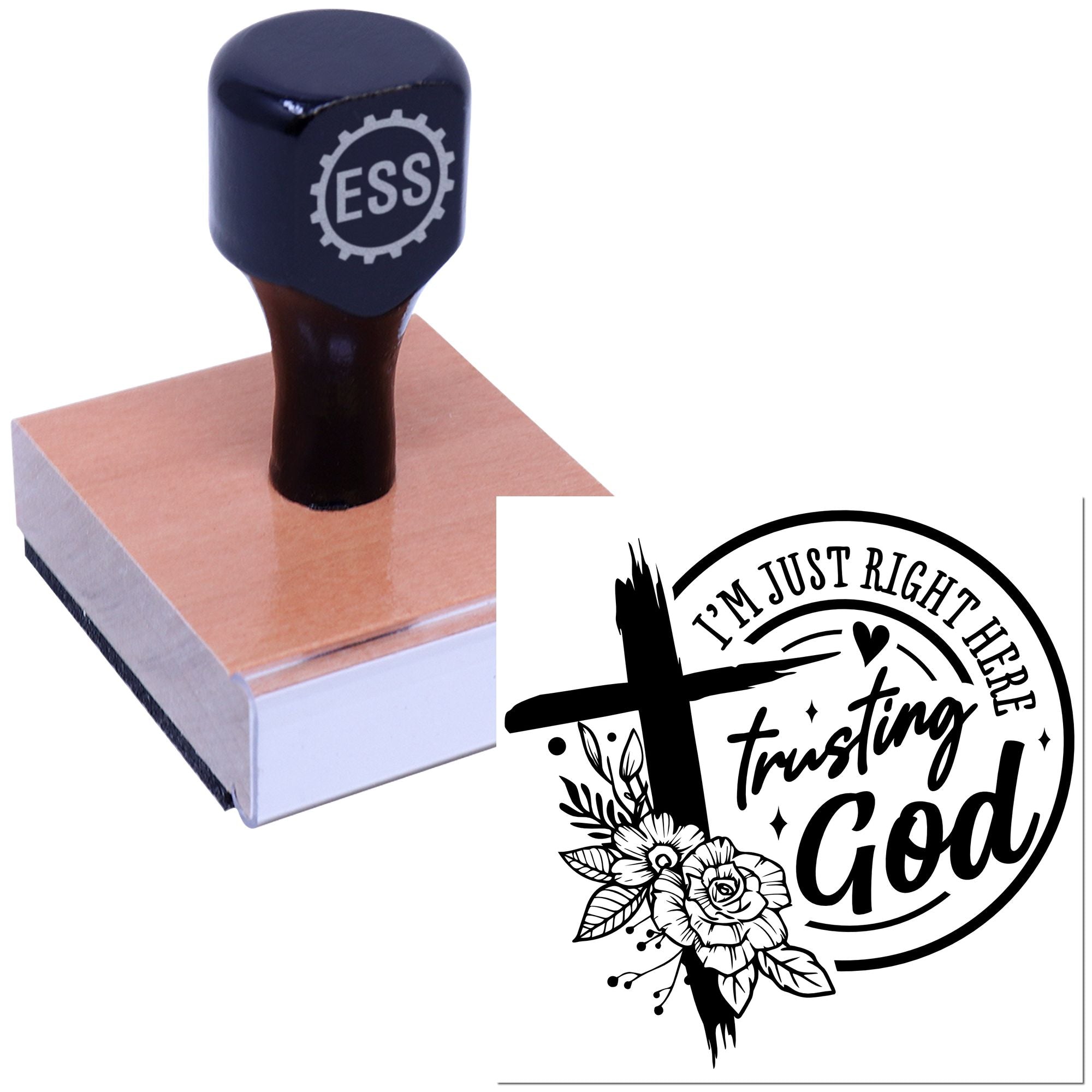 Blossoming Faith Trust Paper Goods Rubber Stamp