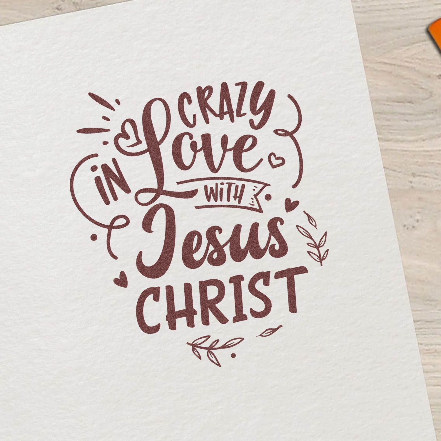 Self-Inking Crazy Love Mini Card Stamp