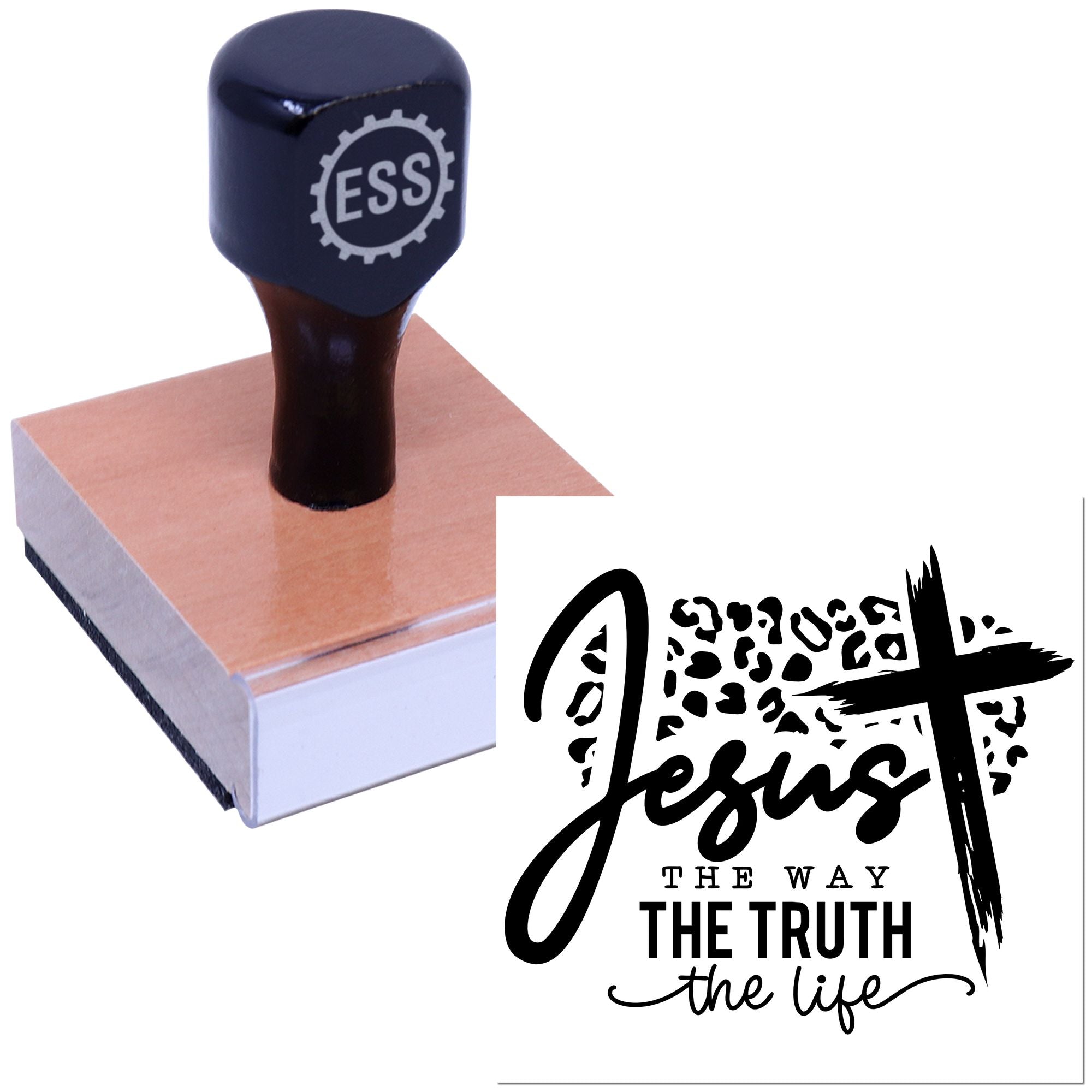 Leopard Print Gospel Scrapbooking Rubber Stamp