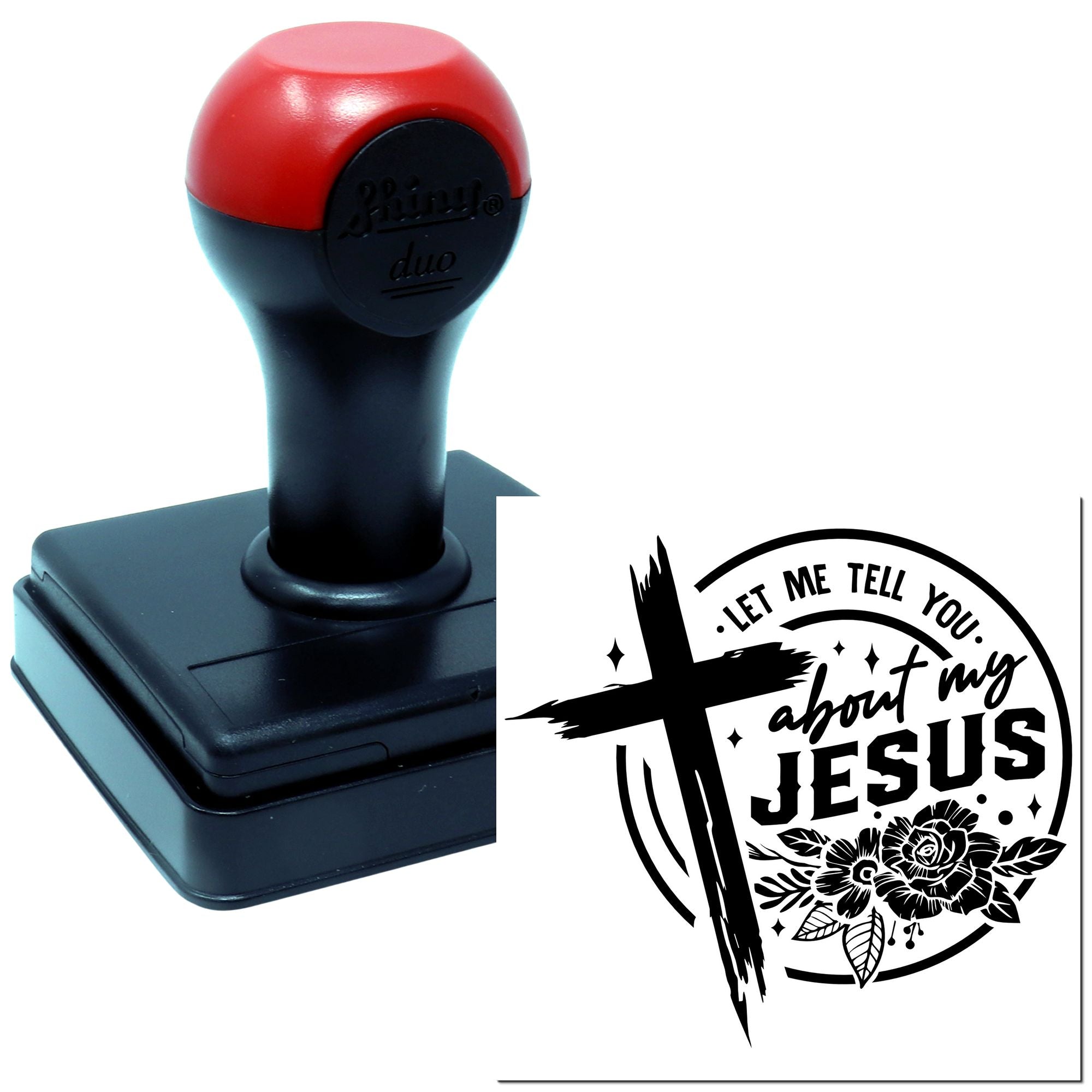 Duo Cross, Flowers, About My Jesus Hand Stamp