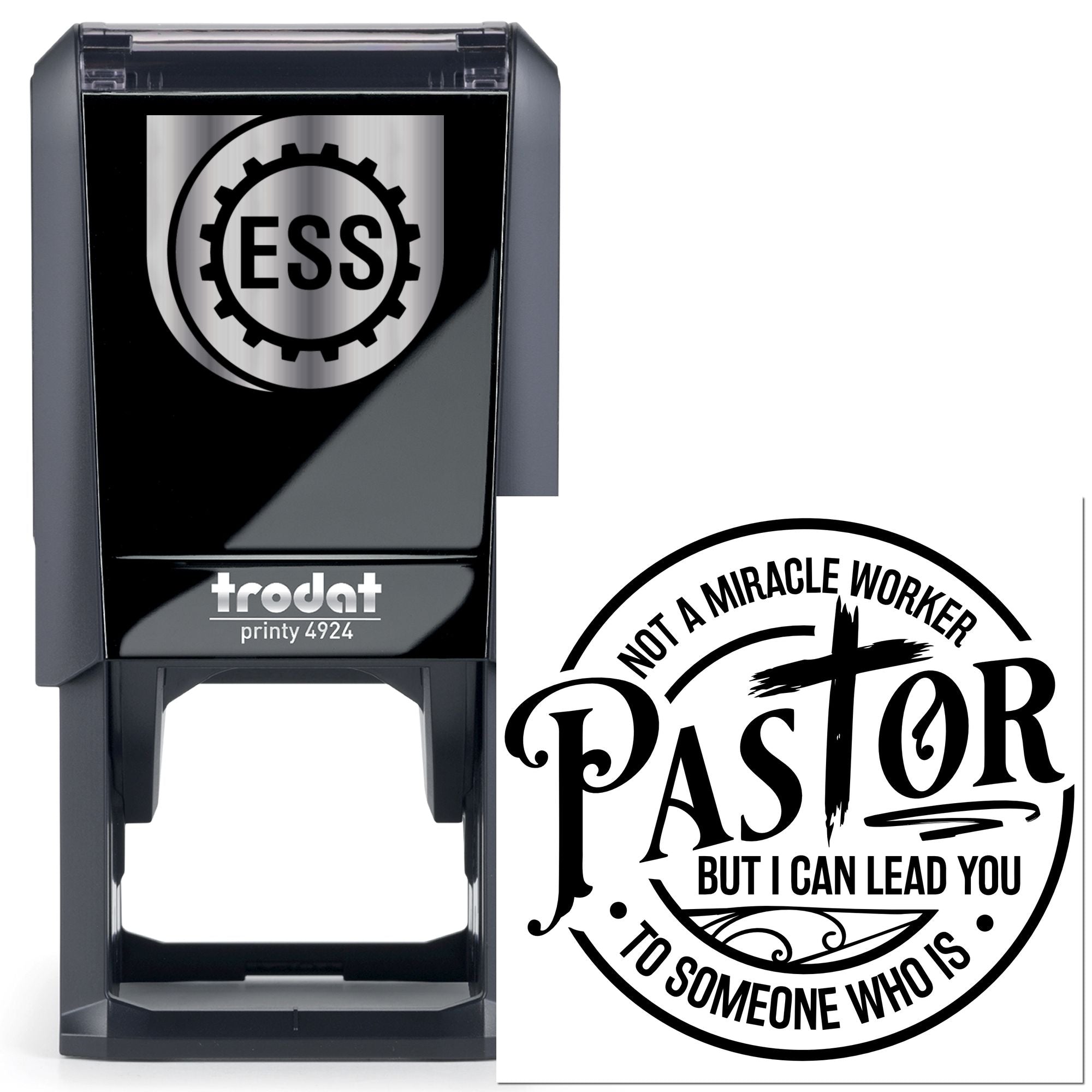 Self-Inking Pastor Guide Greeting Card Stamp
